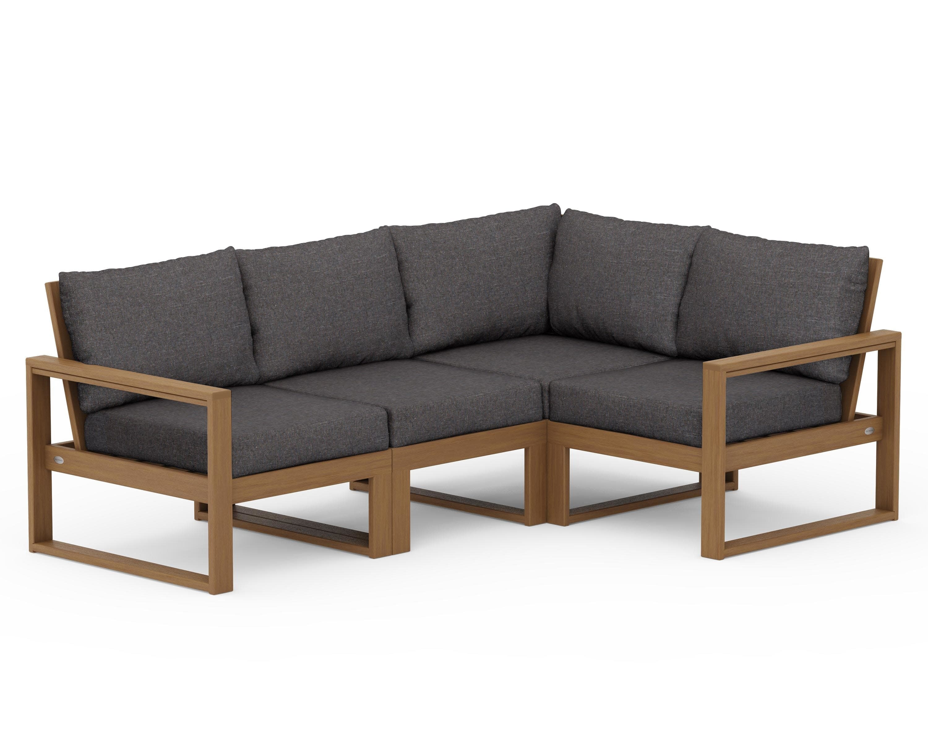 EDGE 4-Piece Modular Deep Seating Set in Natural / Ash Charcoal