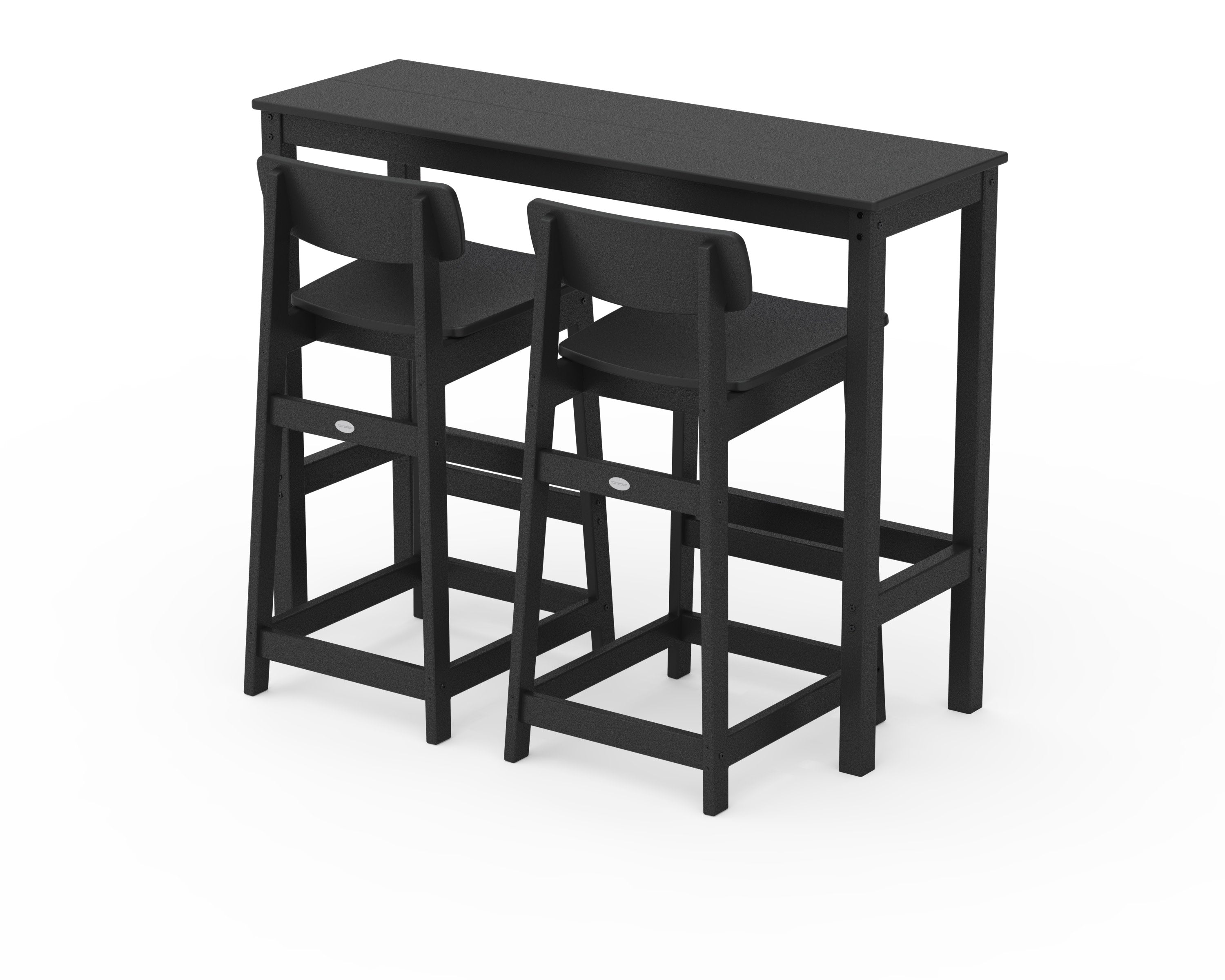 Modern Studio Urban Lowback Bar Chair 3-Piece Balcony Set in Black