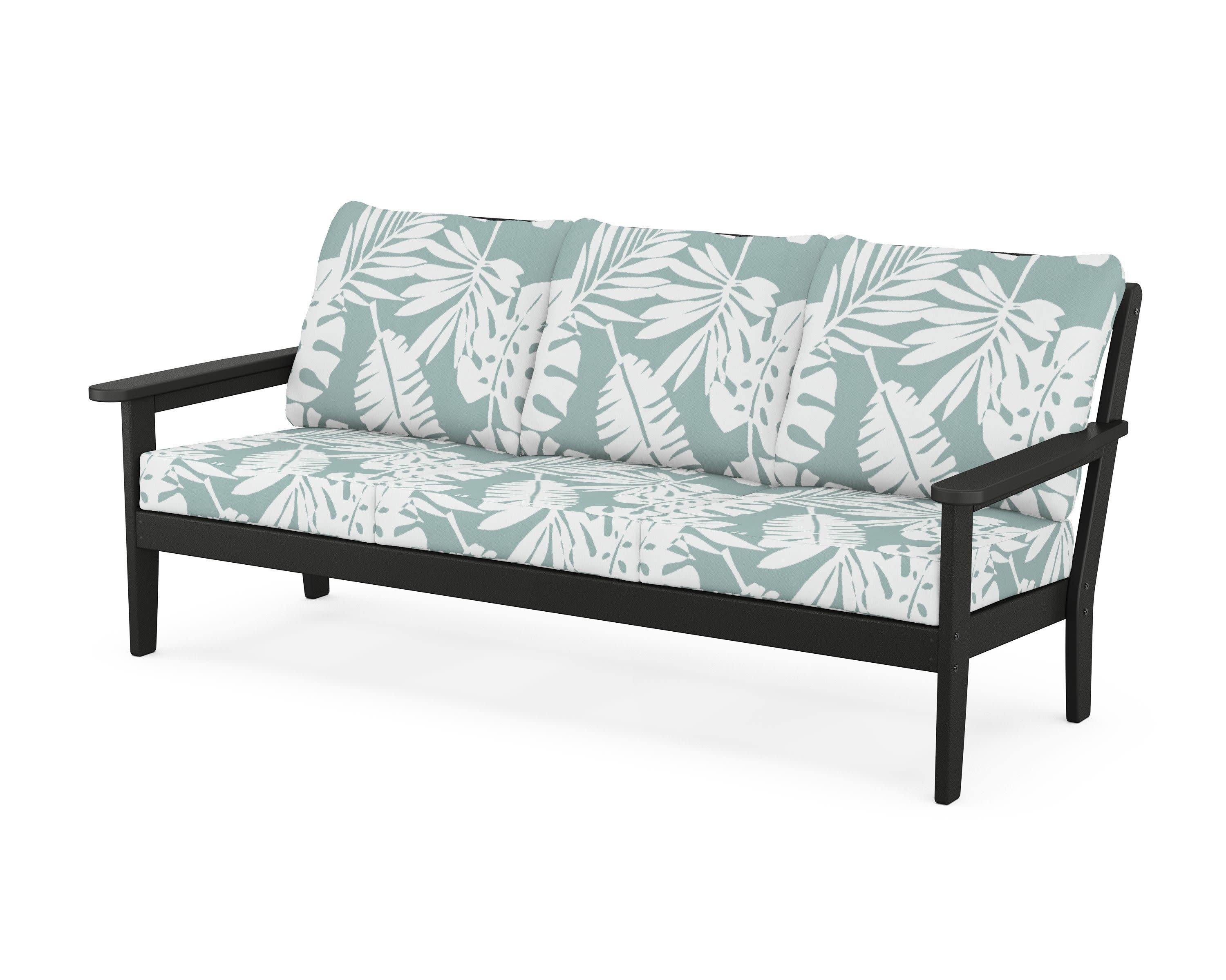 Cottage Deep Seating Sofa in Black / Leaf Glacier Spa