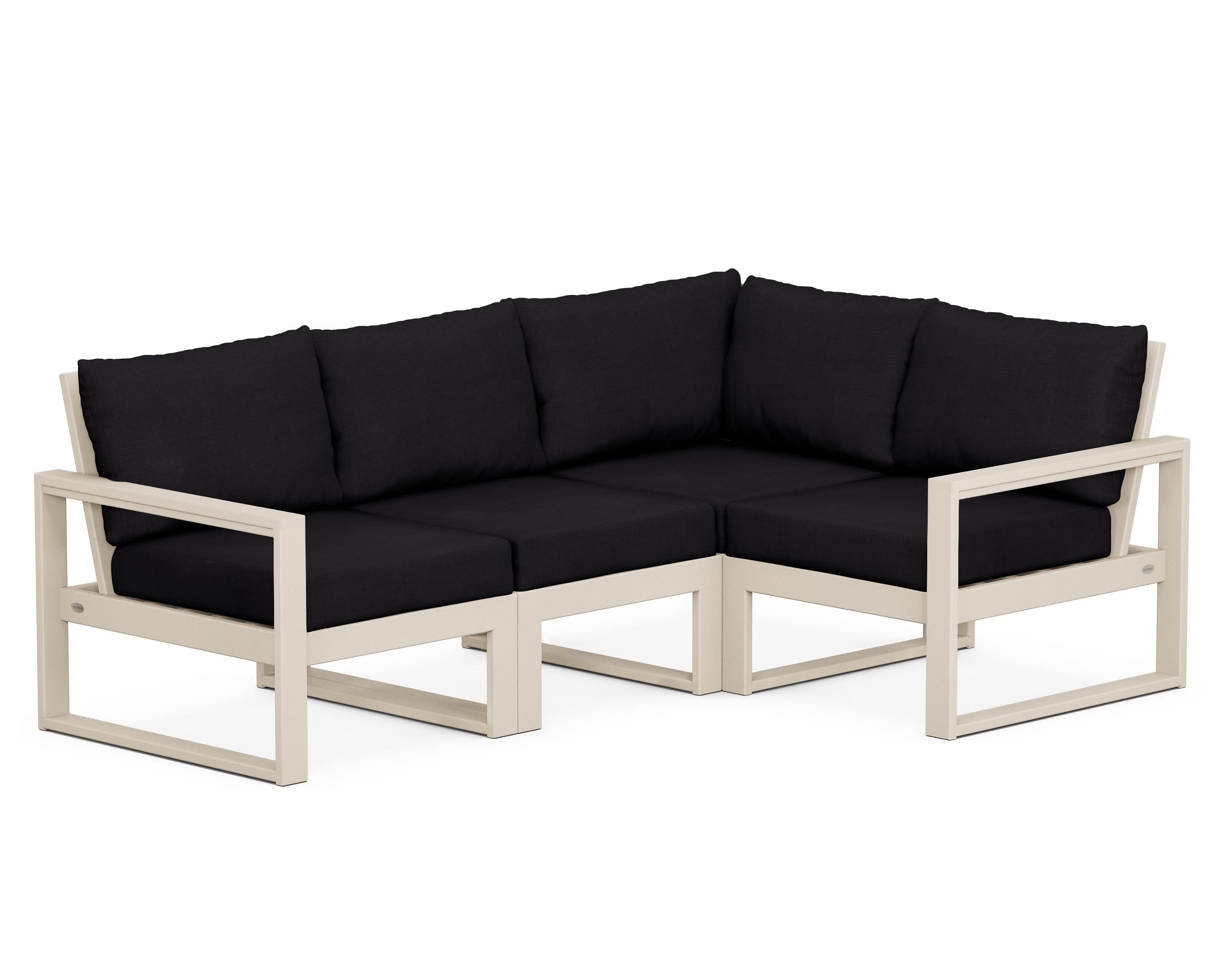 EDGE 4-Piece Modular Deep Seating Set in Sand / Midnight Linen