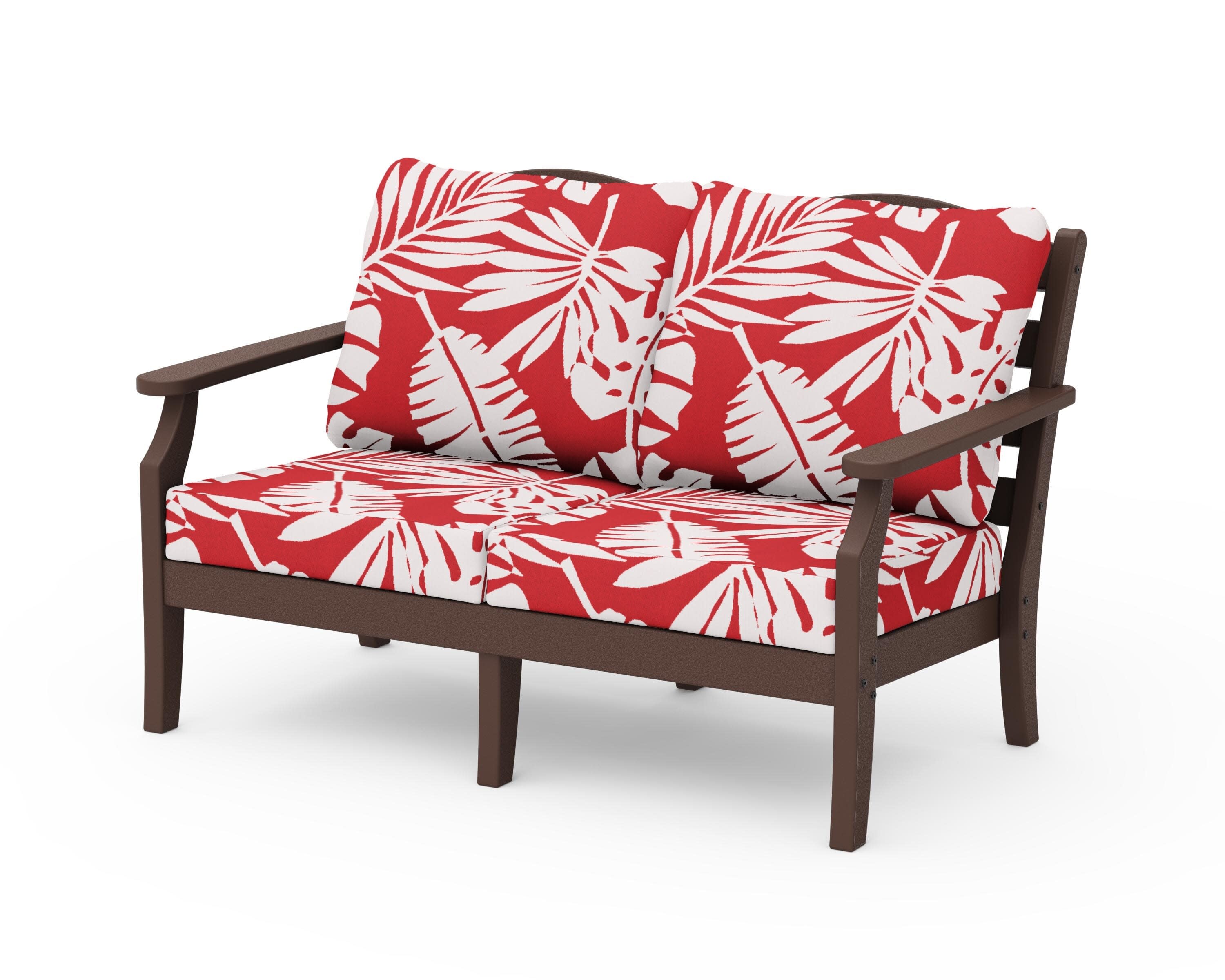 Savannah Deep Seating Loveseat in Mahogany / Leaf Crimson