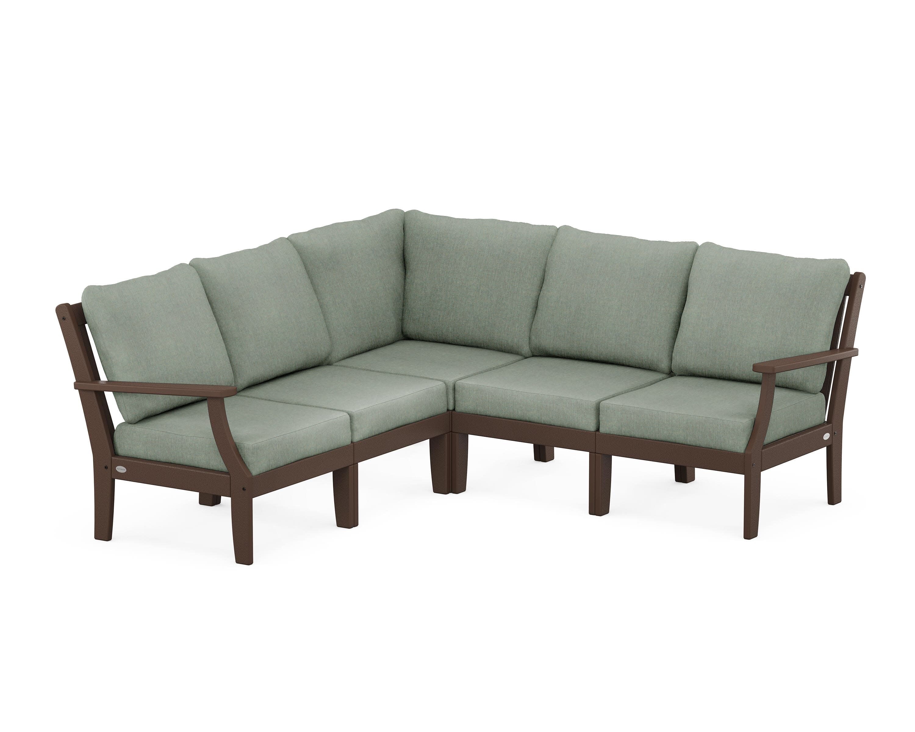 Braxton Modular 5-Piece Deep Seating Set in Mahogany / Cast Sage