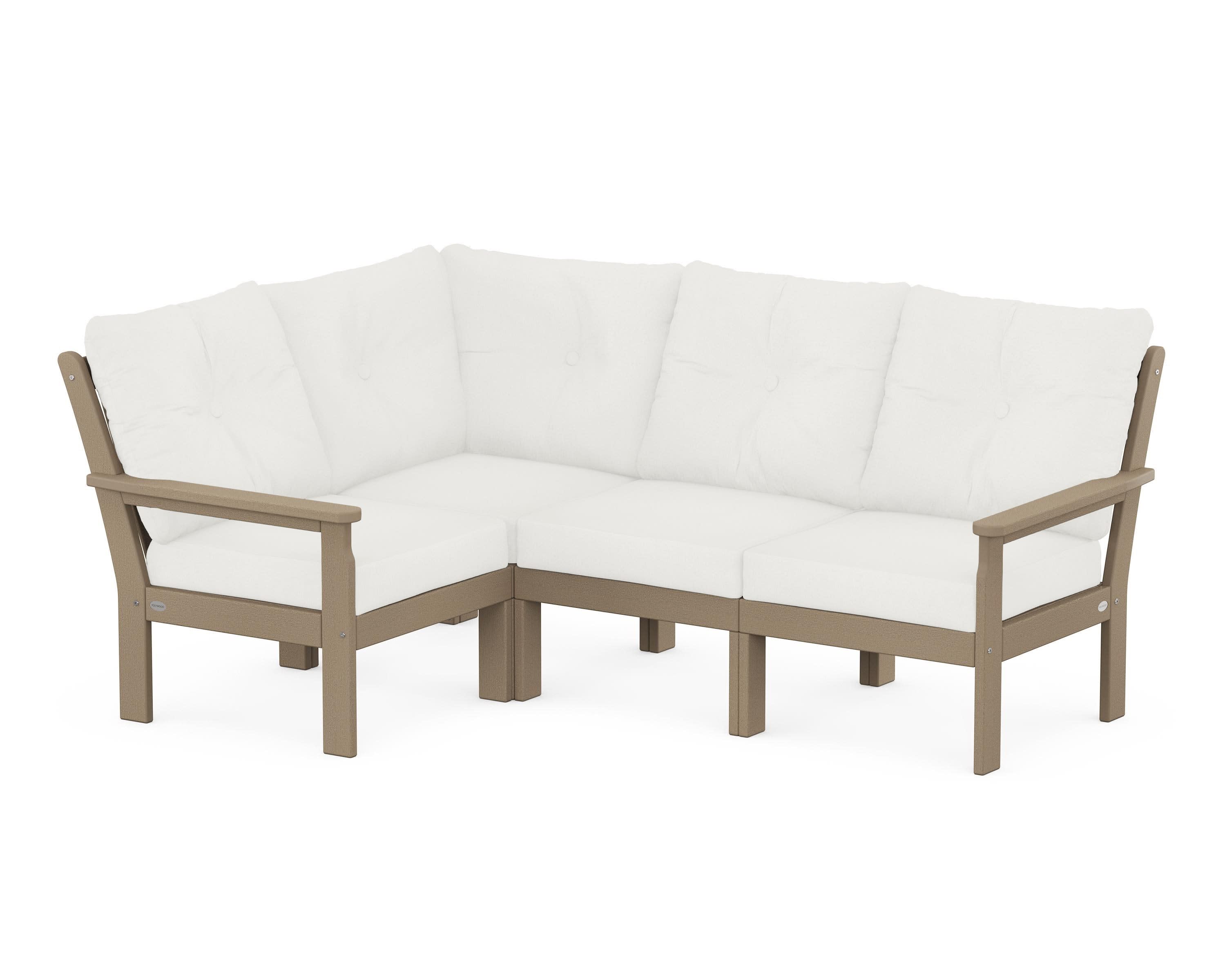 Vineyard 4-Piece Sectional in Vintage Sahara / Natural Linen
