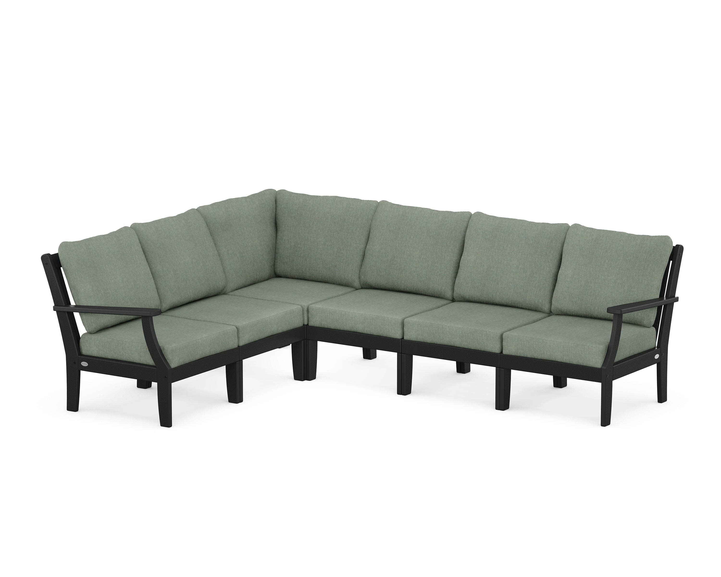 Braxton Modular 6-Piece Deep Seating Set in Black / Cast Sage