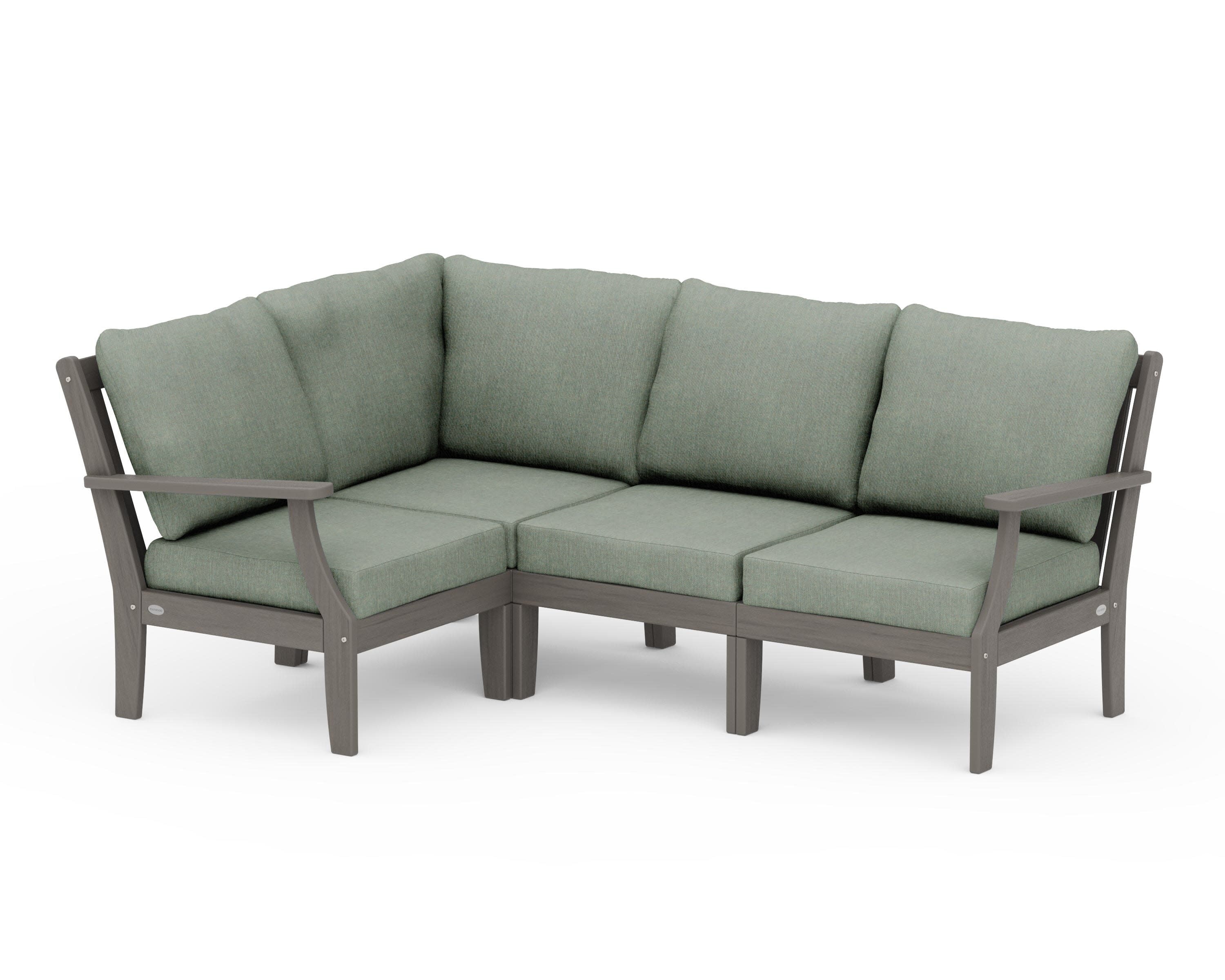 Braxton Modular 4-Piece Deep Seating Set in Driftwood / Cast Sage