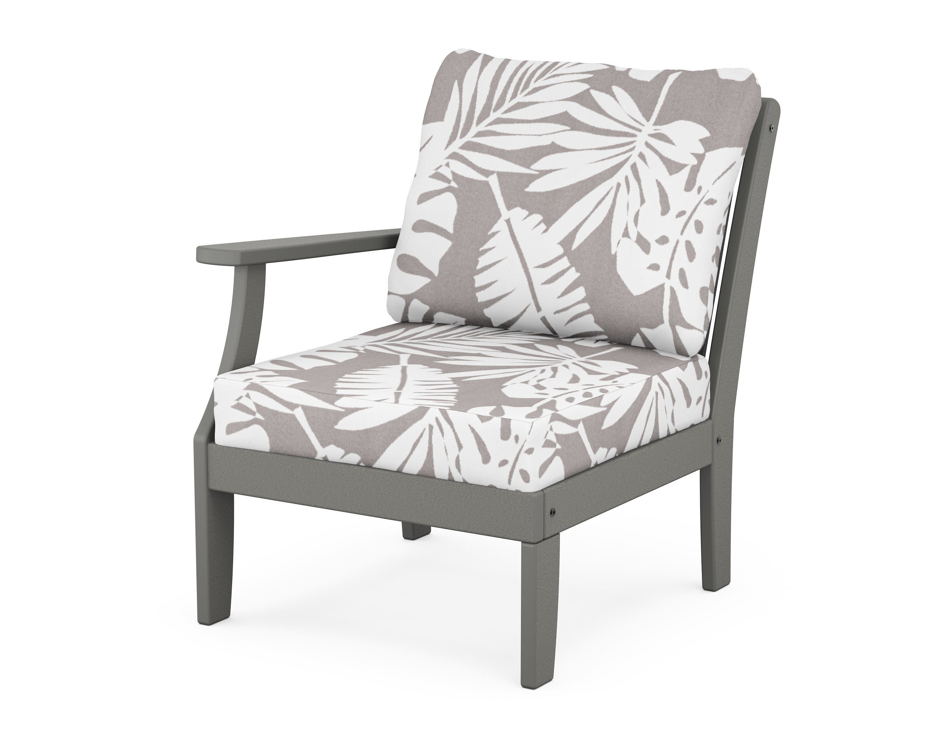Braxton Modular Left Arm Chair in Slate Grey / Leaf Grey Mist