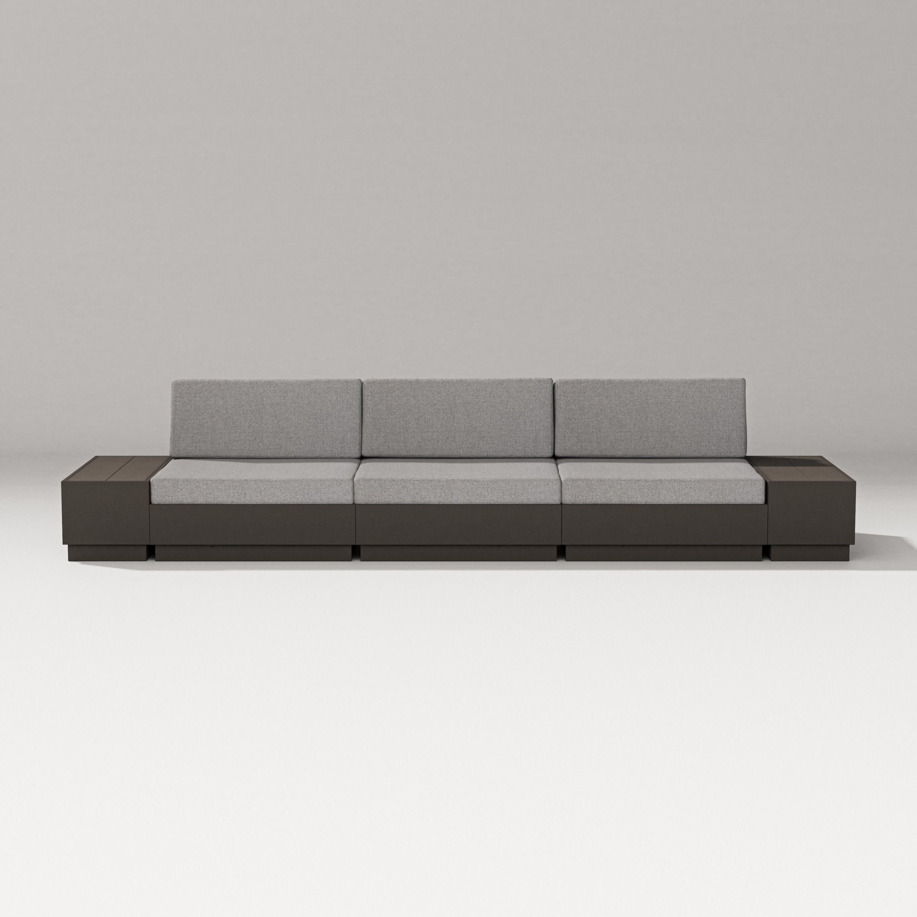 Elevate Straight Sectional in Vintage Coffee / Grey Mist