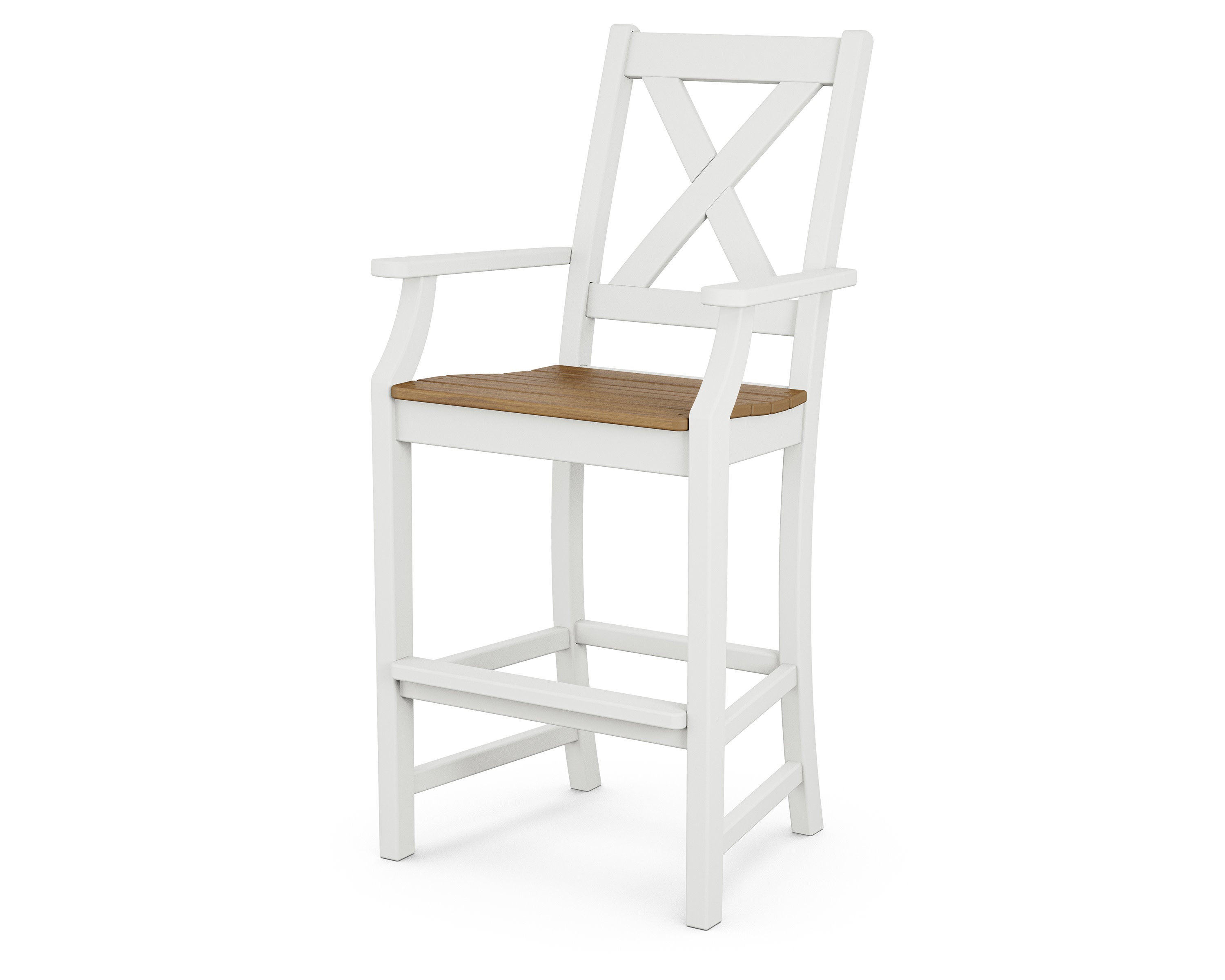 Braxton Bar Arm Chair in White / Natural