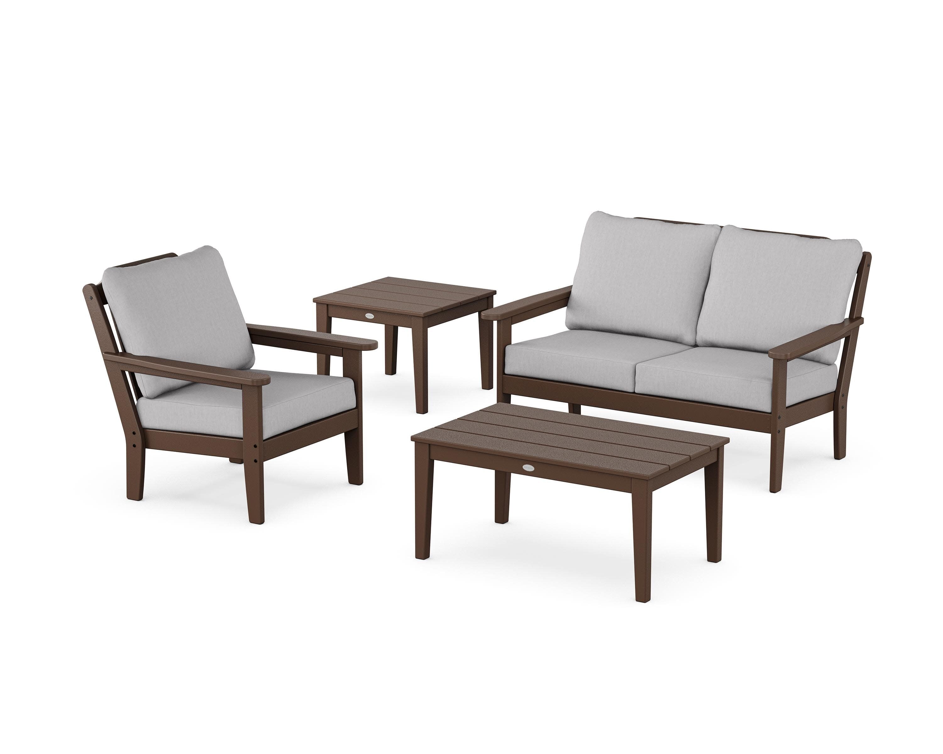 Wovendale 4-Piece Deep Seating Set in Mahogany / Granite