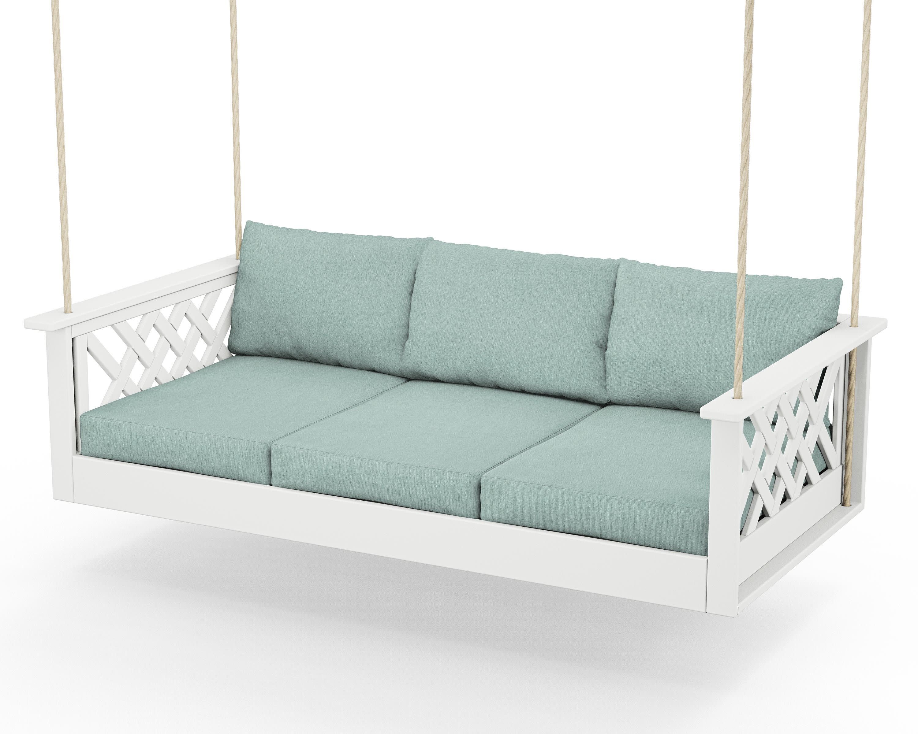 Wovendale Daybed Swing in White / Glacier Spa
