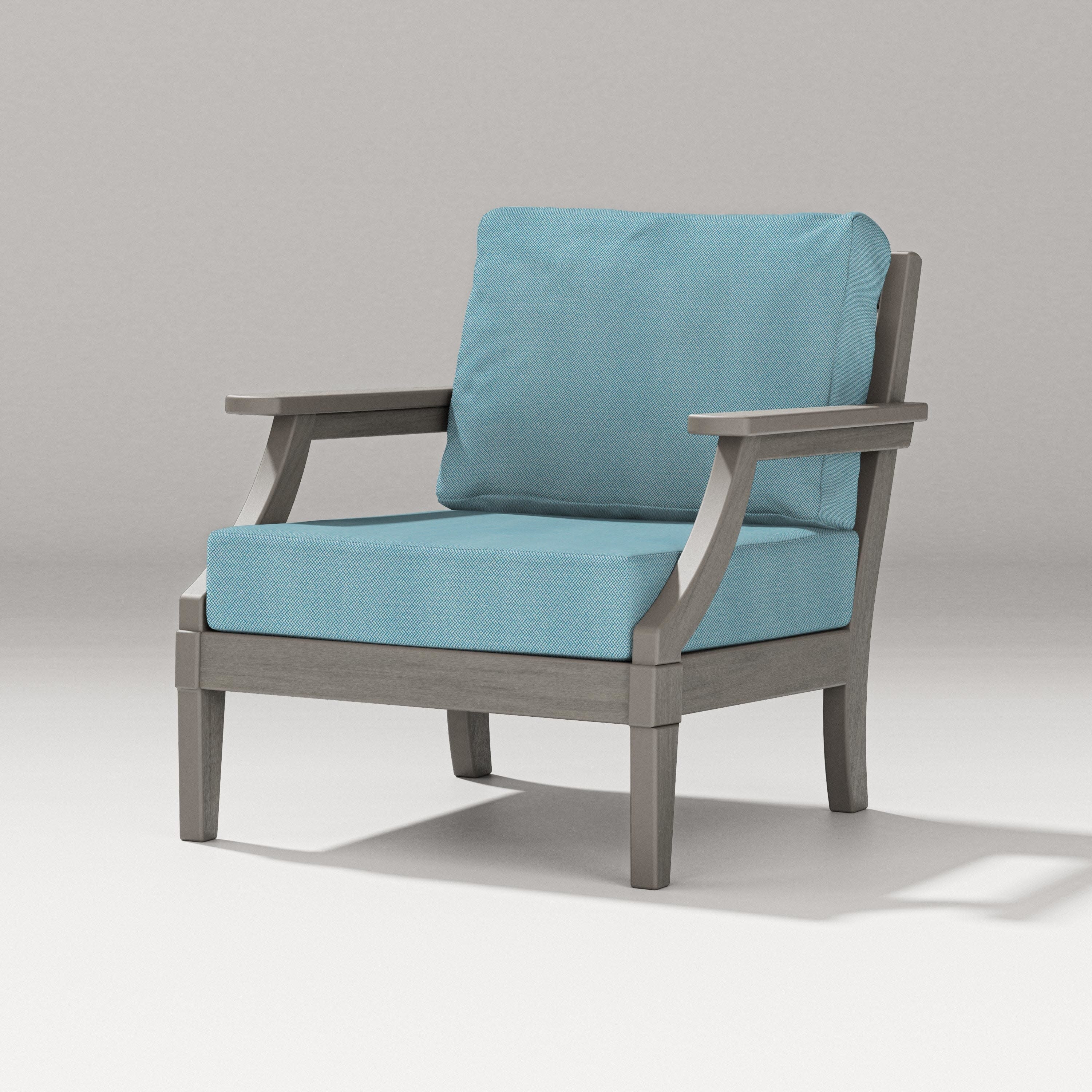 Estate Lounge Chair in Driftwood / Lattice Sky Blue