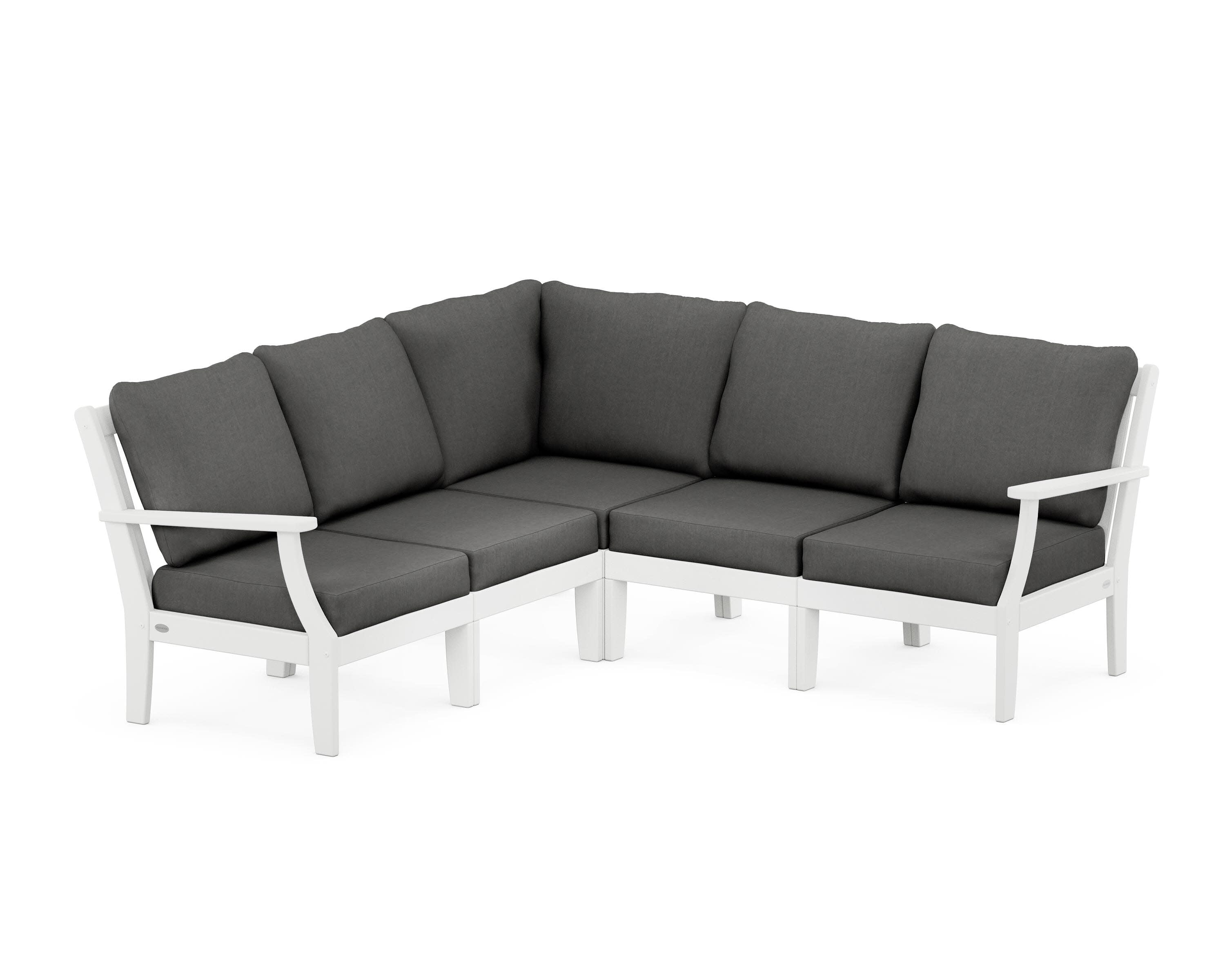Braxton Modular 5-Piece Deep Seating Set in White / Spectrum Carbon