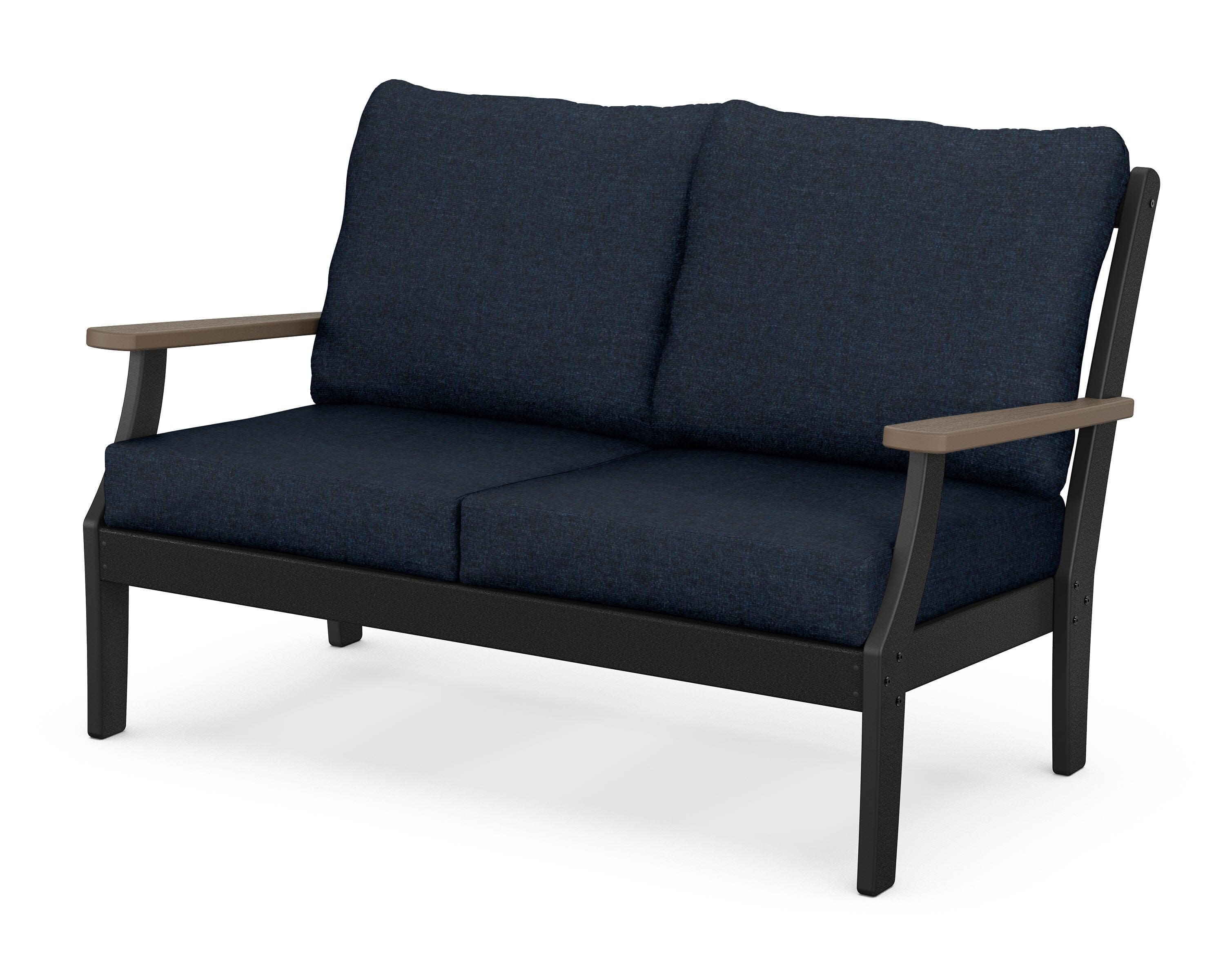 Braxton Deep Seating Loveseat in Black / Kona / Marine Indigo