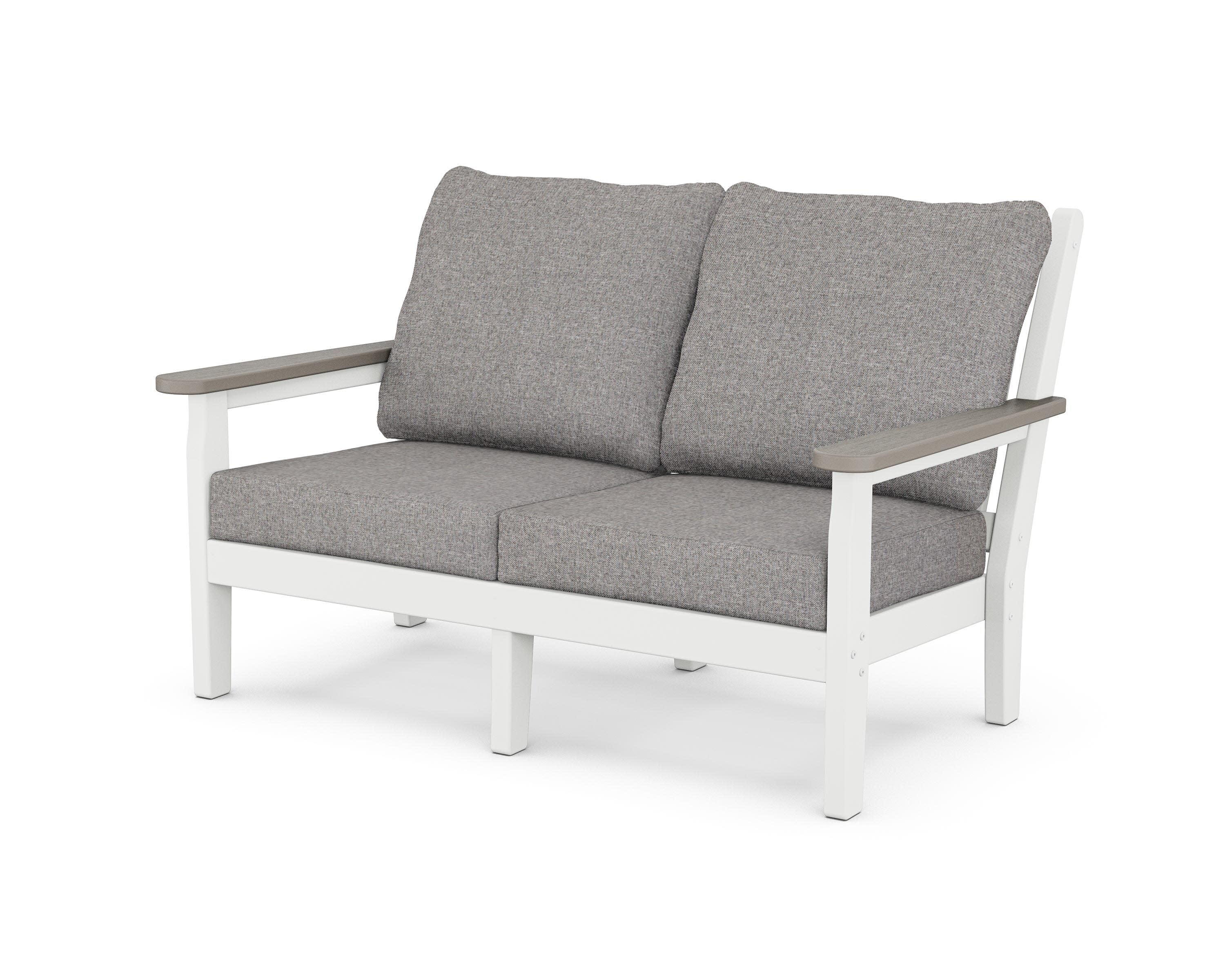 Chippendale Deep Seating Loveseat in White / Driftwood / Grey Mist