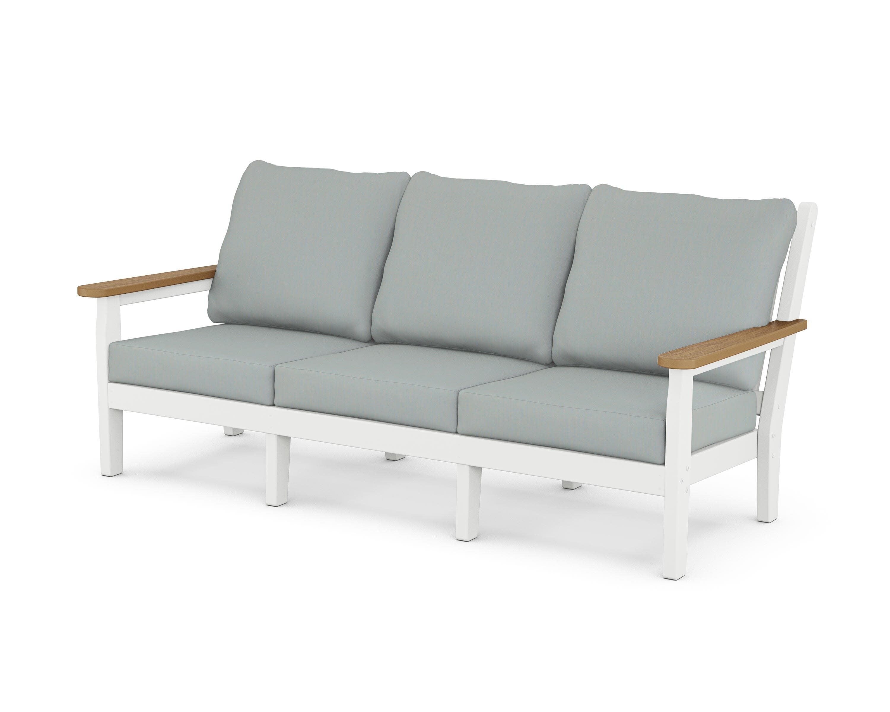 Chippendale Deep Seating Sofa in White / Natural / Spa