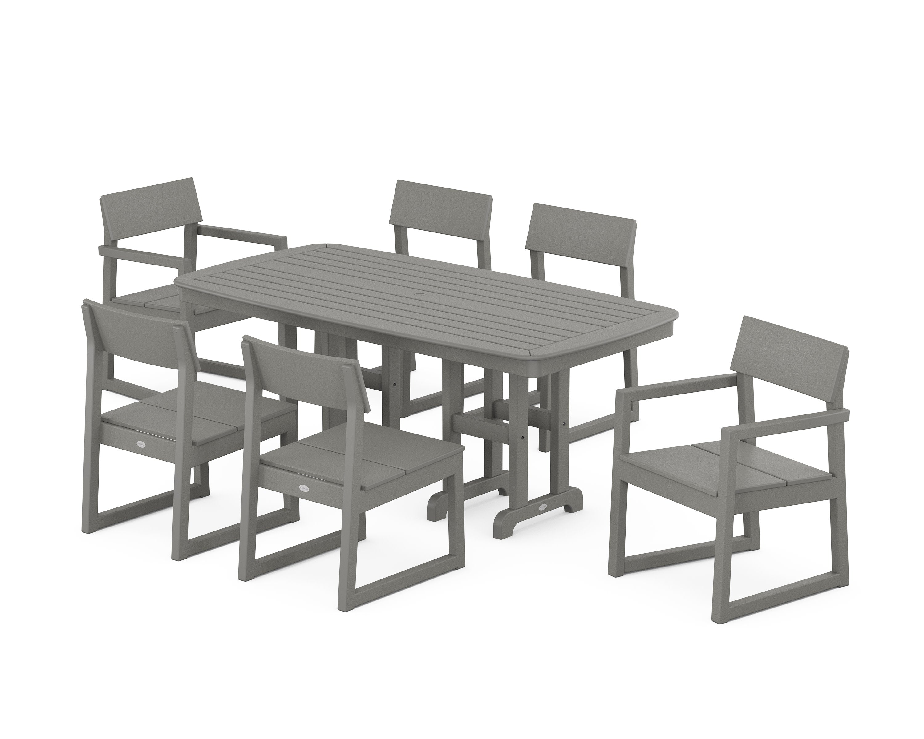 EDGE 7-Piece Dining Set in Slate Grey