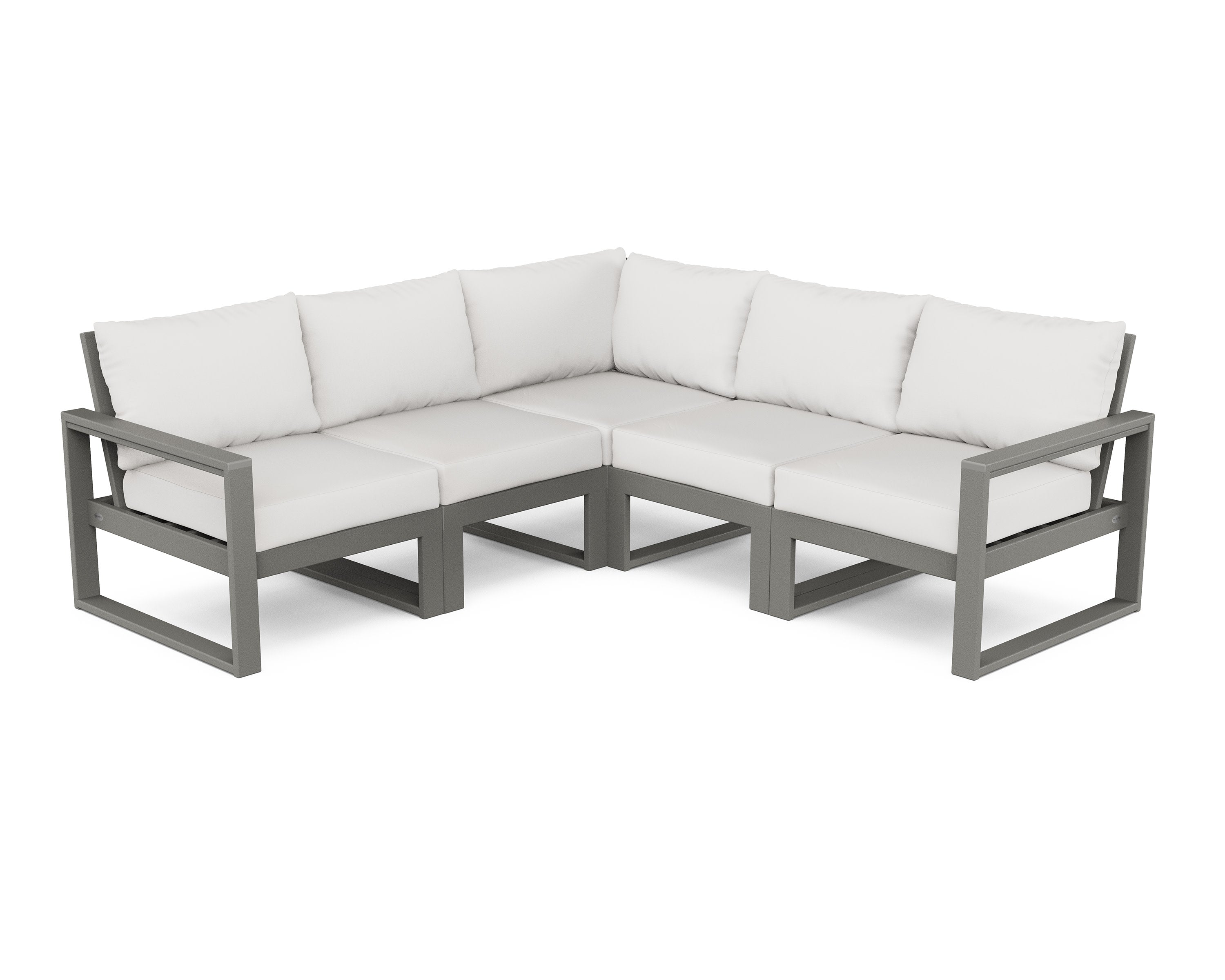 EDGE 5-Piece Modular Deep Seating Set in Slate Grey / Natural Linen
