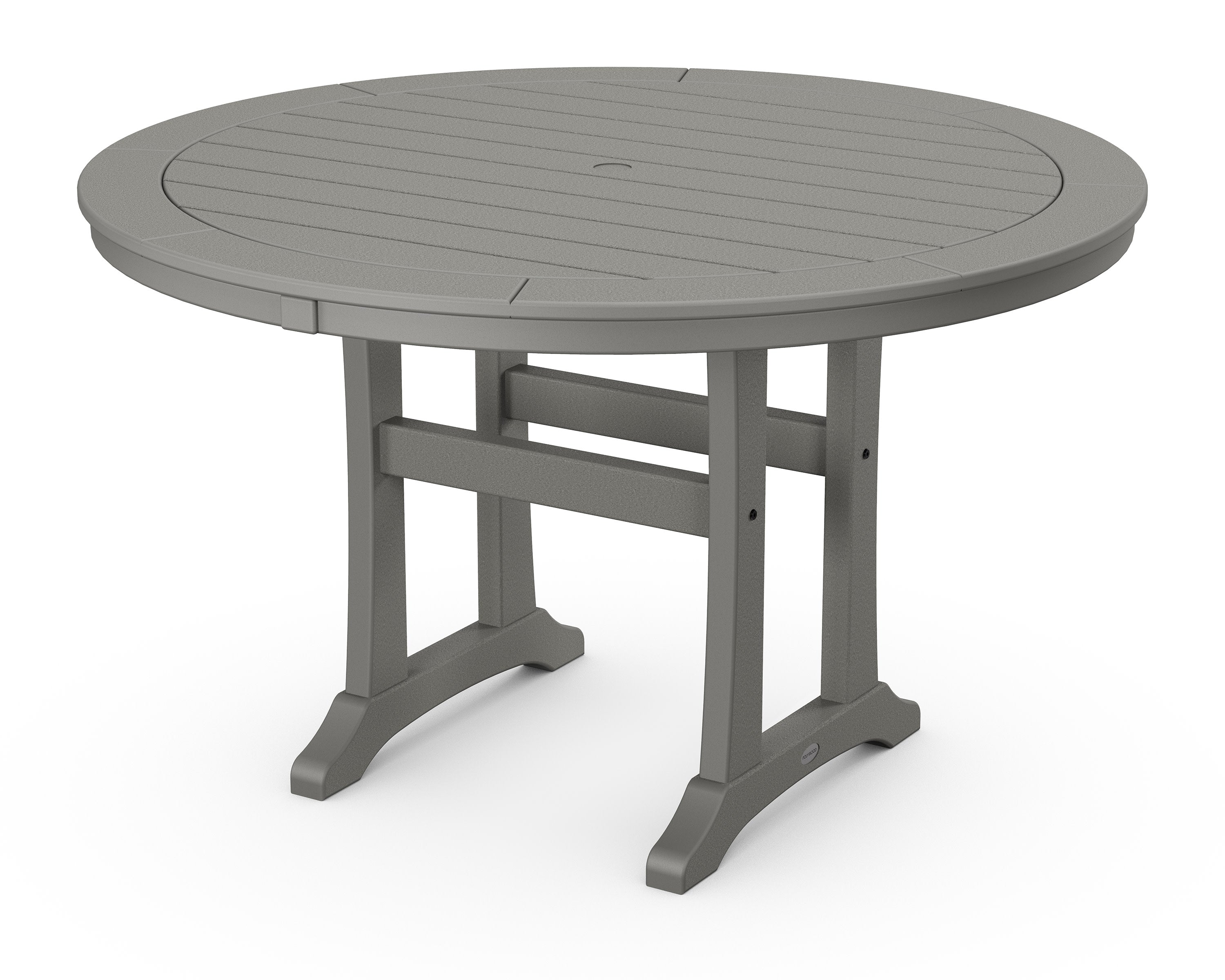 Nautical Trestle 48" Round Dining Table in Slate Grey