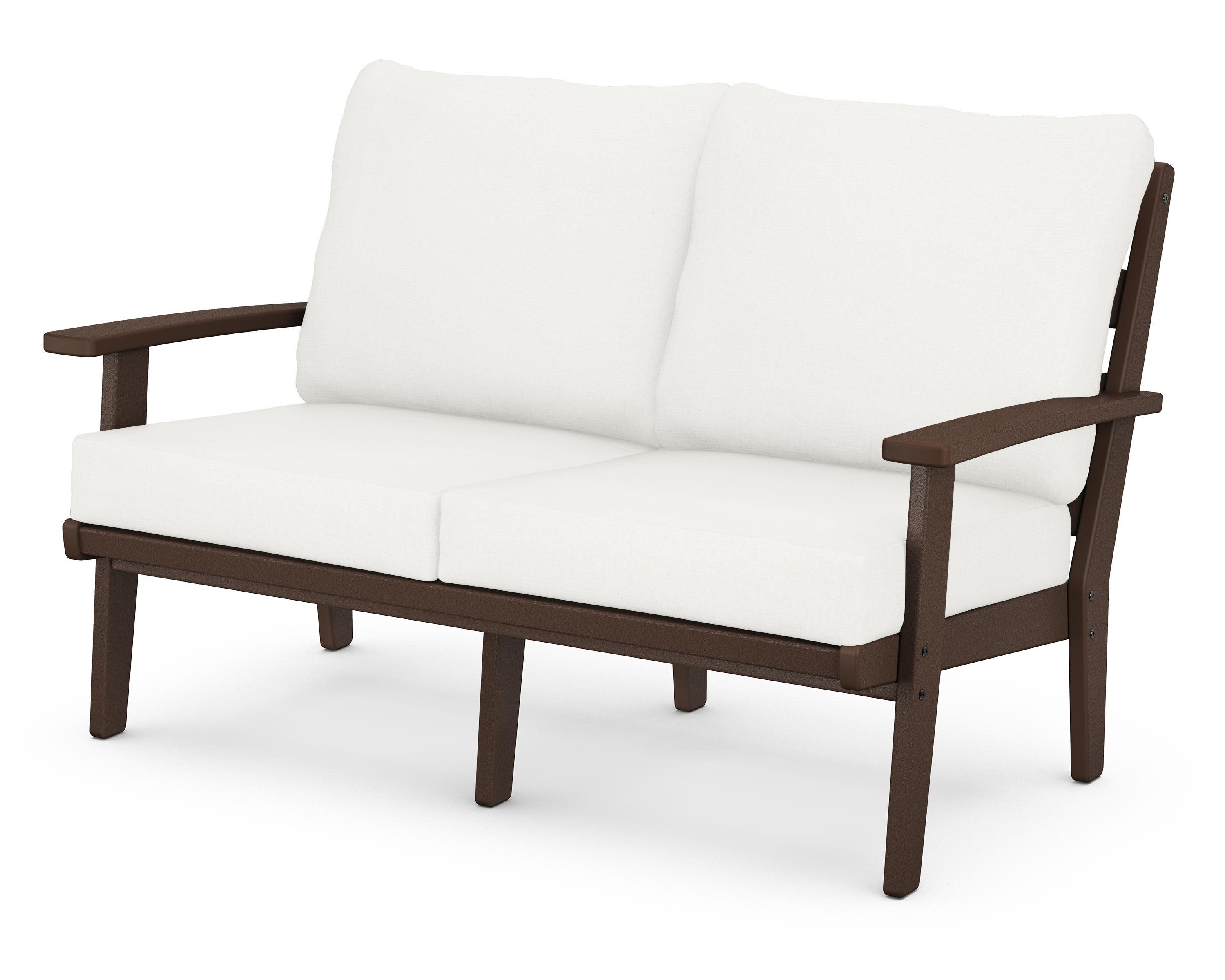 Grant Park Deep Seating Loveseat in Mahogany / Natural Linen
