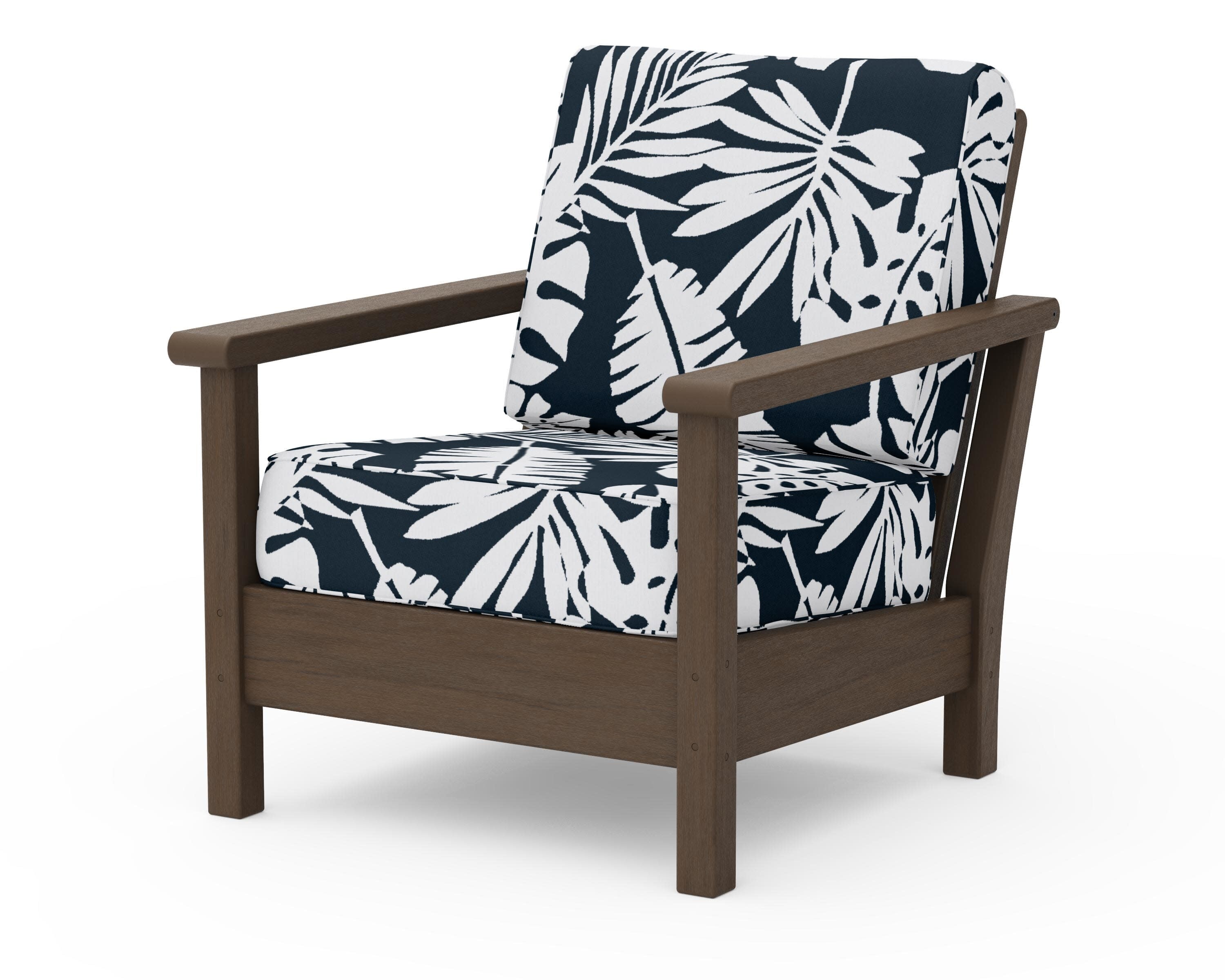 Harbour Deep Seating Chair in Kona / Leaf Marine Indigo