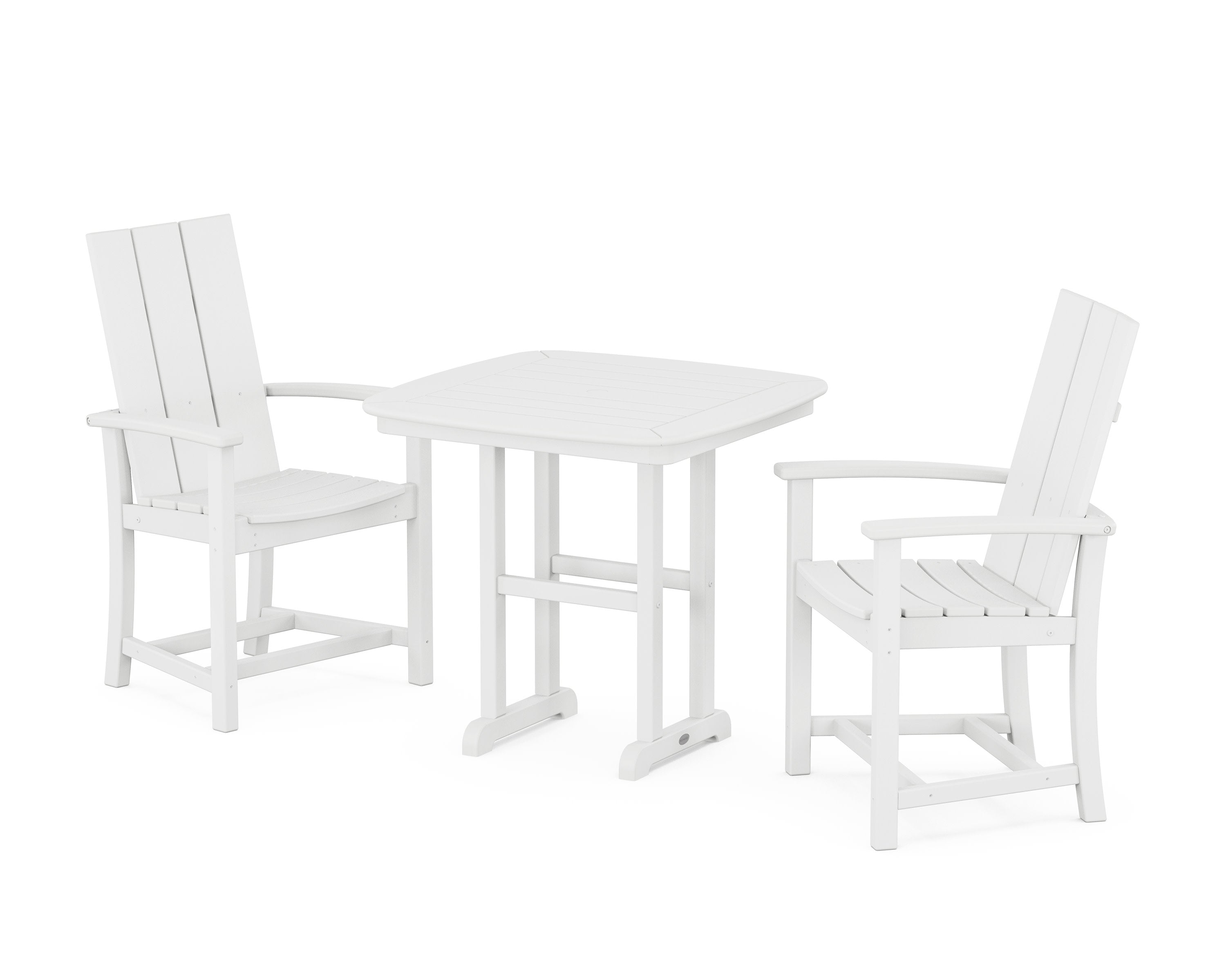 Modern Adirondack 3-Piece Dining Set in White