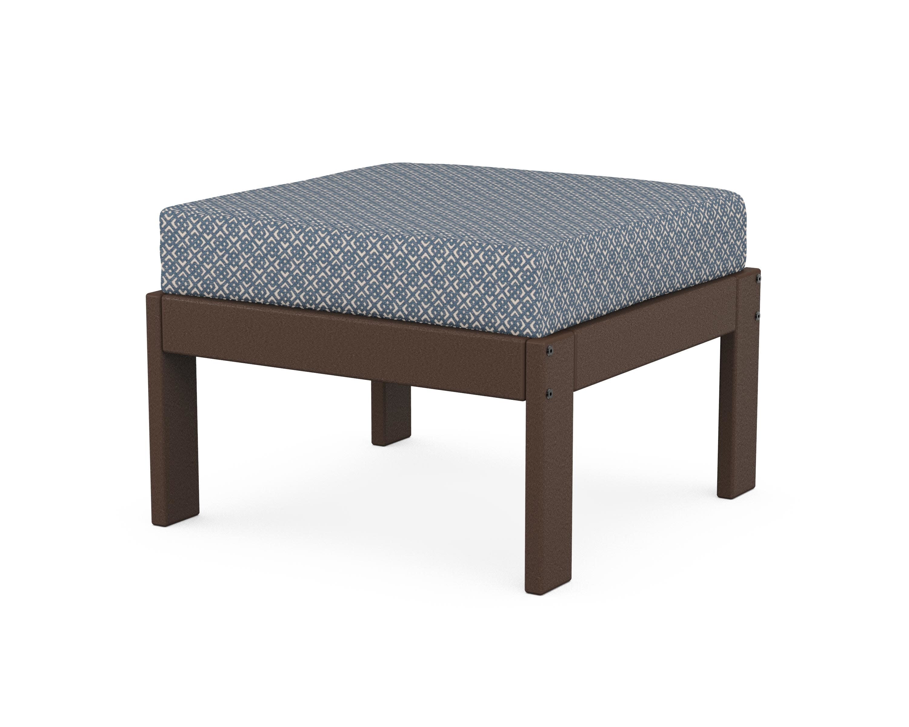 Vineyard Modular Ottoman in Mahogany / Hopscotch