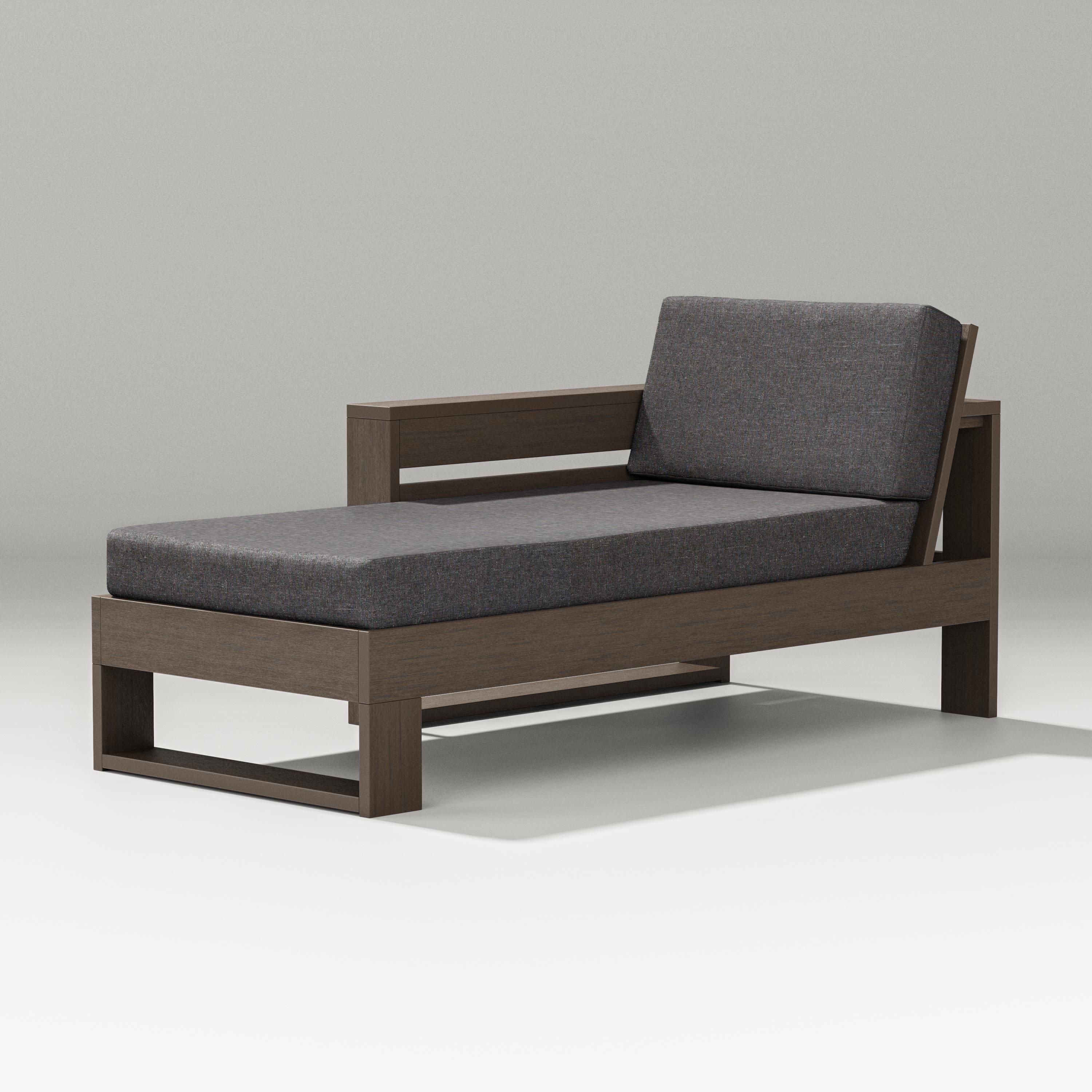 Latitude Modular Left Arm Chaise in Kona / Ash Charcoal