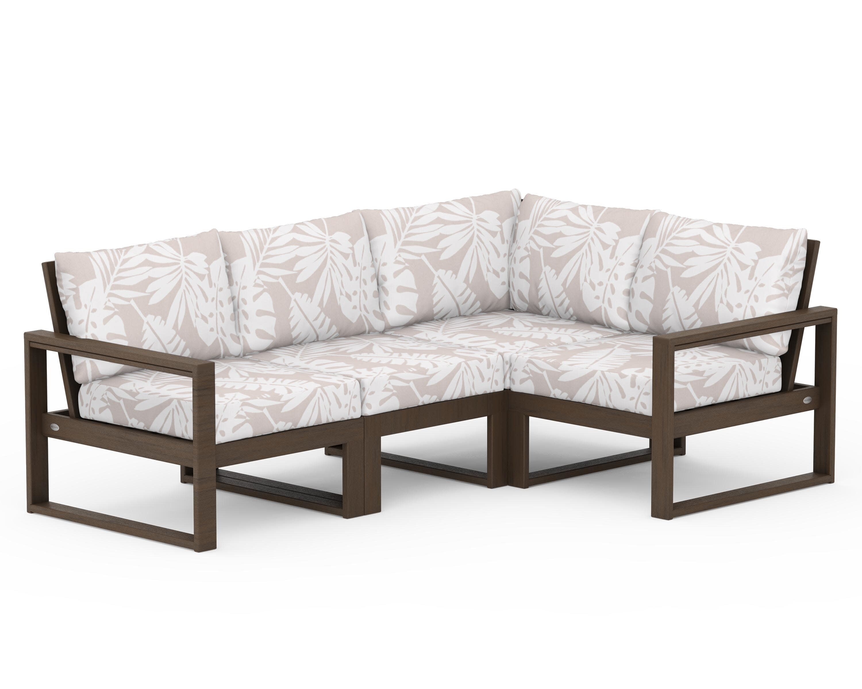 EDGE 4-Piece Modular Deep Seating Set in Kona / Leaf Dune Burlap