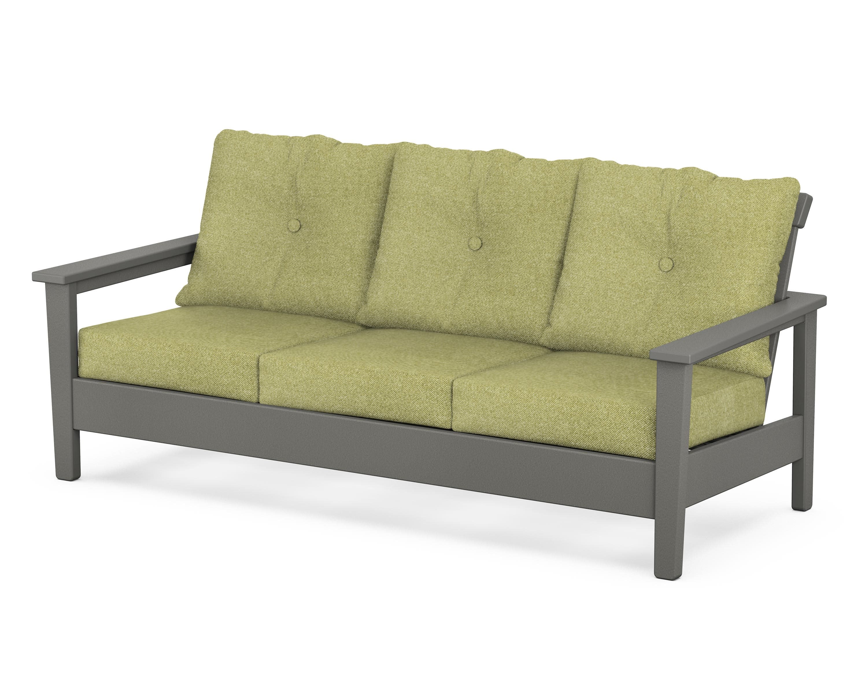 Prescott Deep Seating Sofa in Slate Grey / Chartreuse Boucle