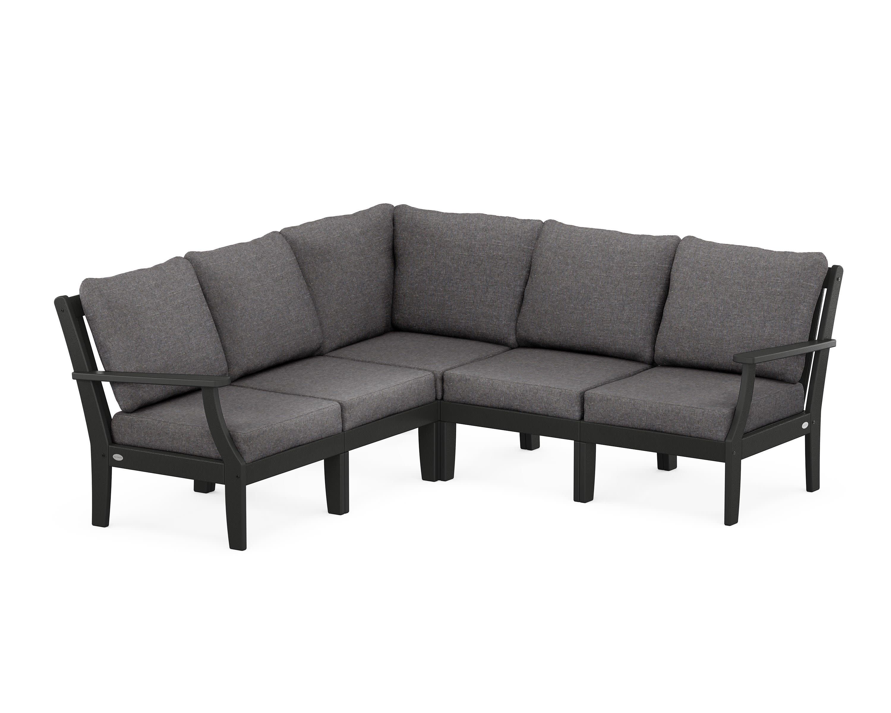 Braxton Modular 5-Piece Deep Seating Set in Black / Ash Charcoal