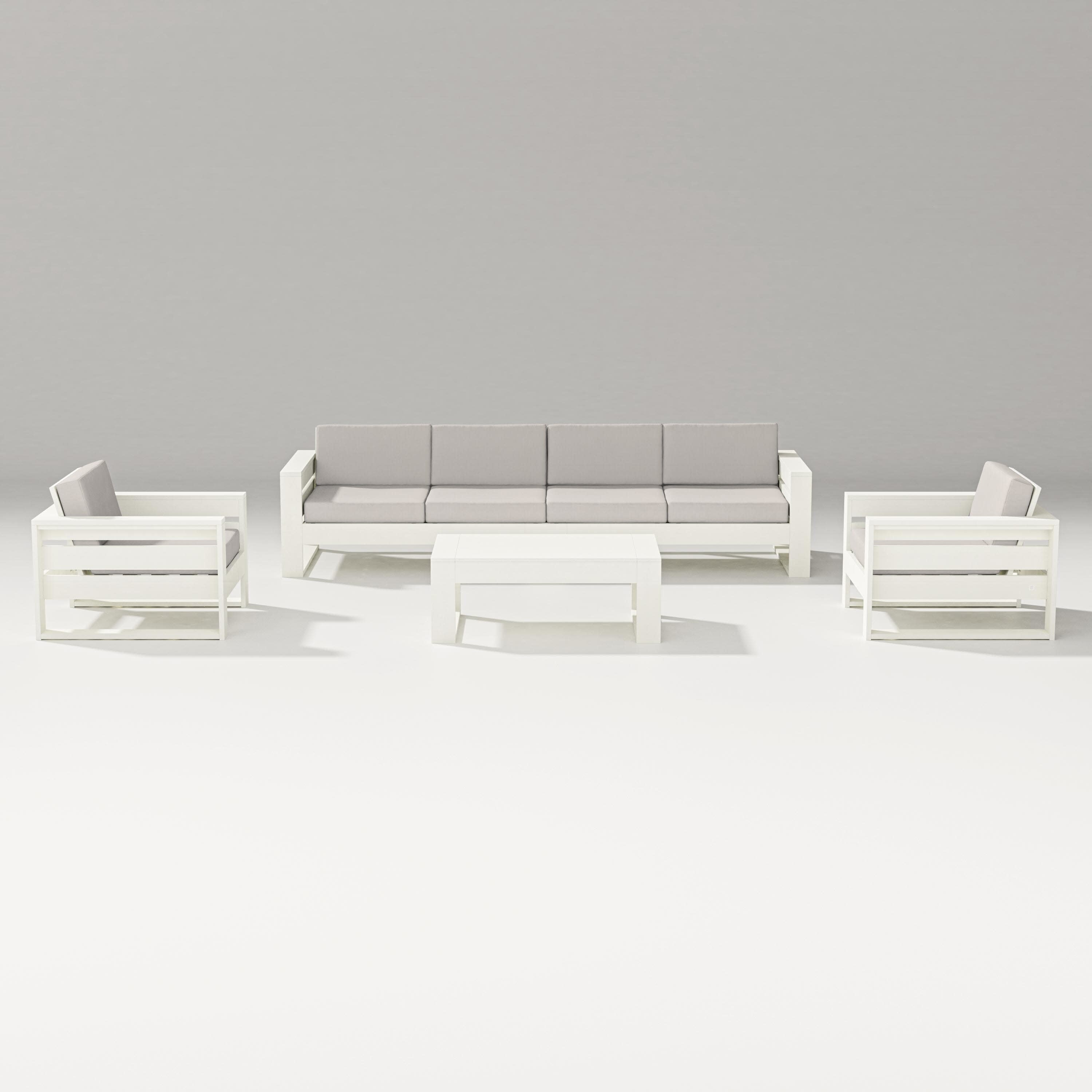 Latitude 5-Piece Lounge Sofa Set in Vintage White / Cast Ash