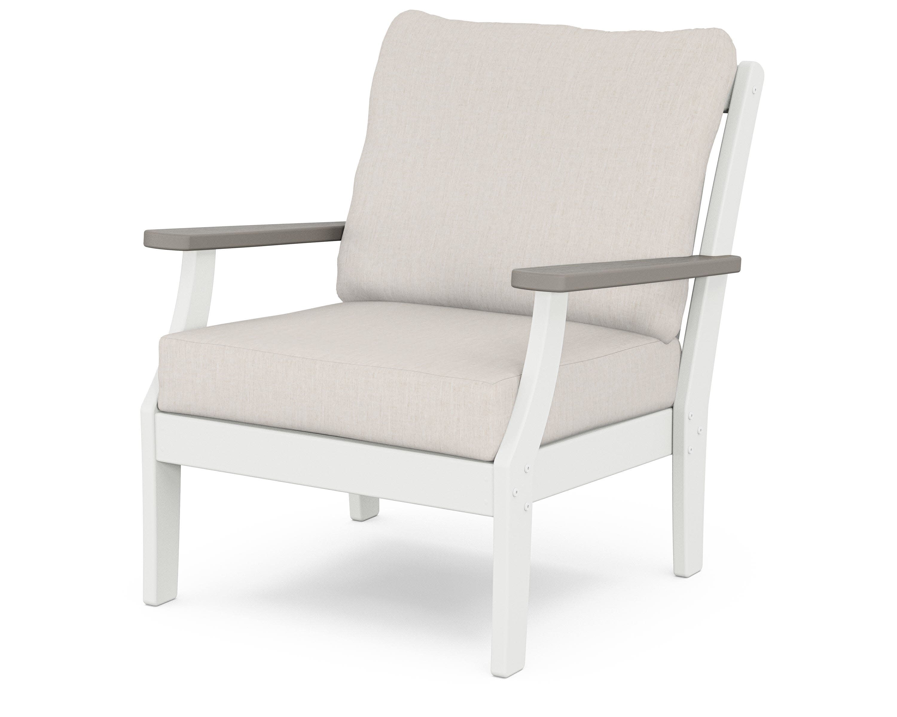 Braxton Deep Seating Chair in White / Driftwood / Cast Ash