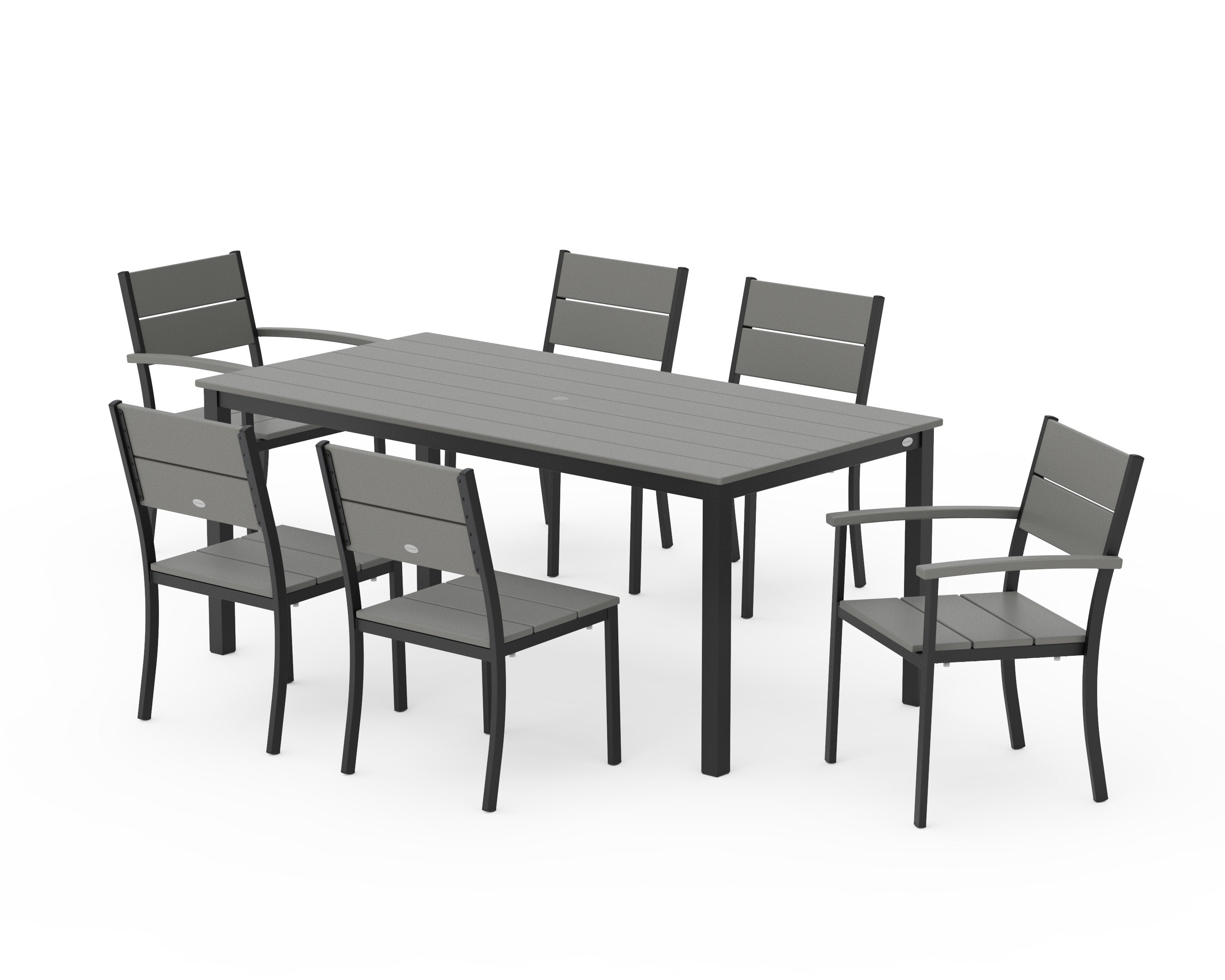 Main Street 7-Piece Dining Set in Black / Slate Grey