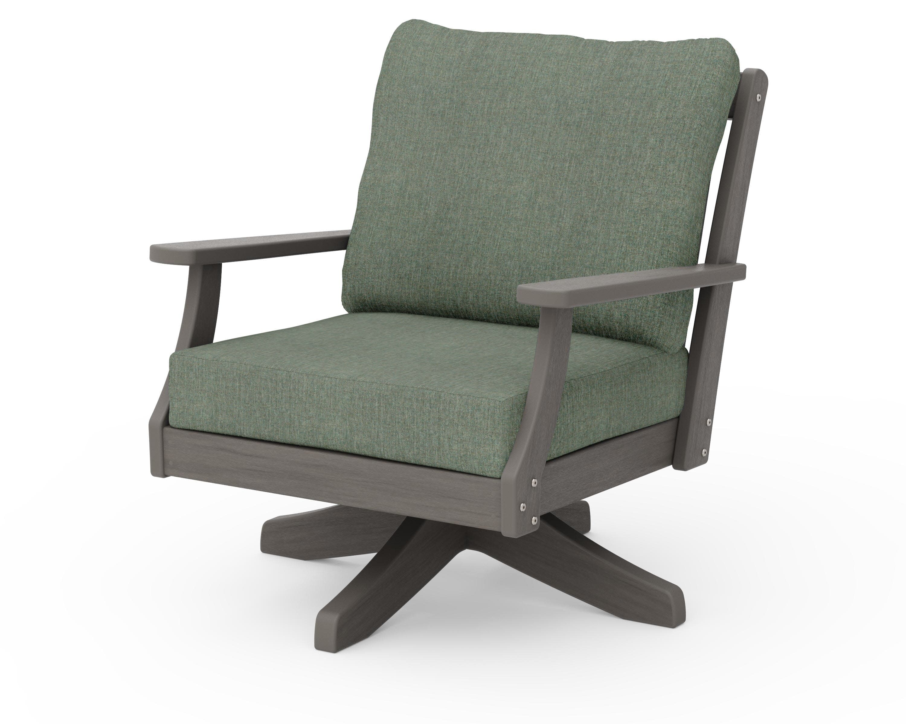 Braxton Deep Seating Swivel Chair in Driftwood / Cast Sage
