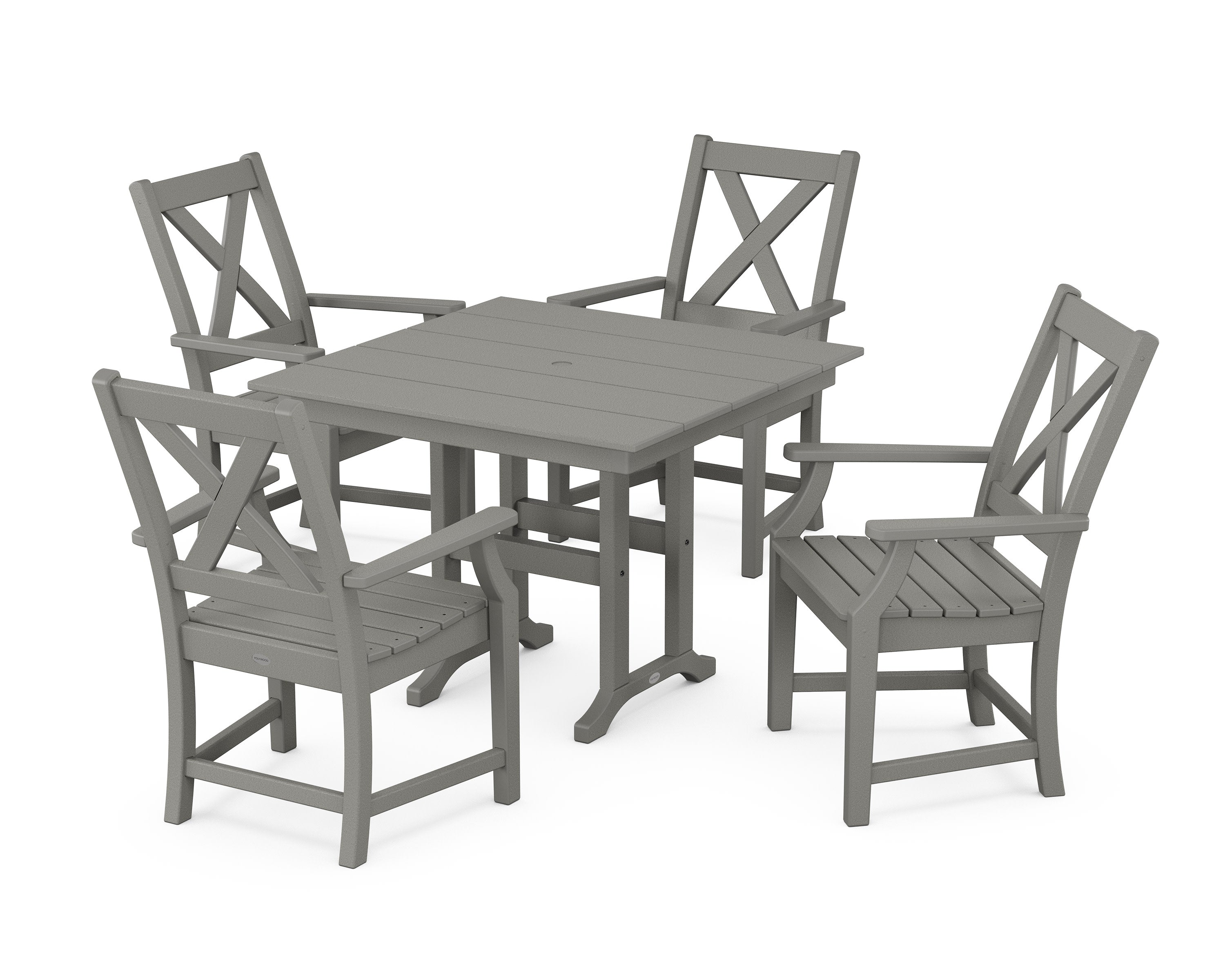 Braxton 5-Piece Farmhouse Dining Set in Slate Grey