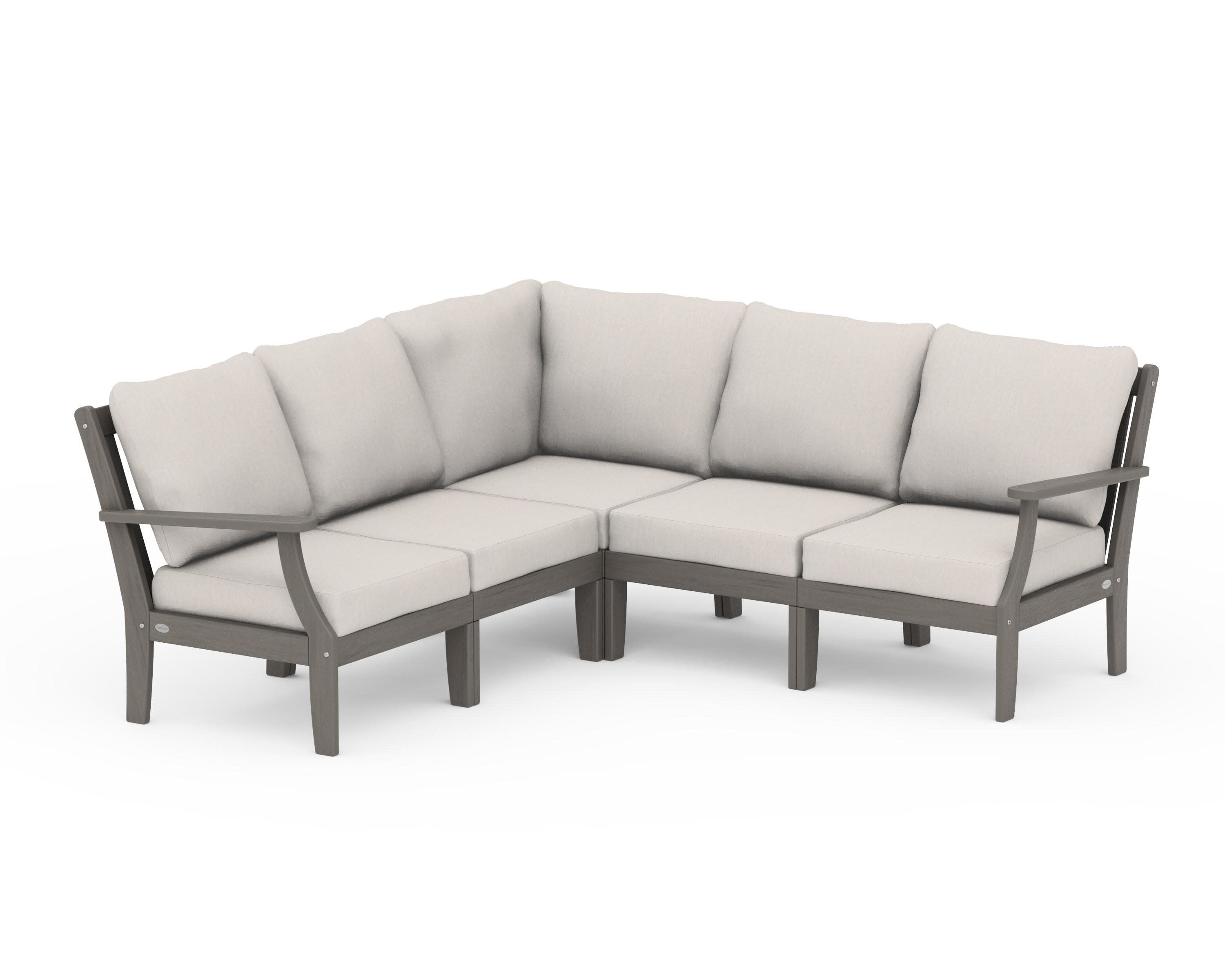Braxton Modular 5-Piece Deep Seating Set in Driftwood / Cast Ash