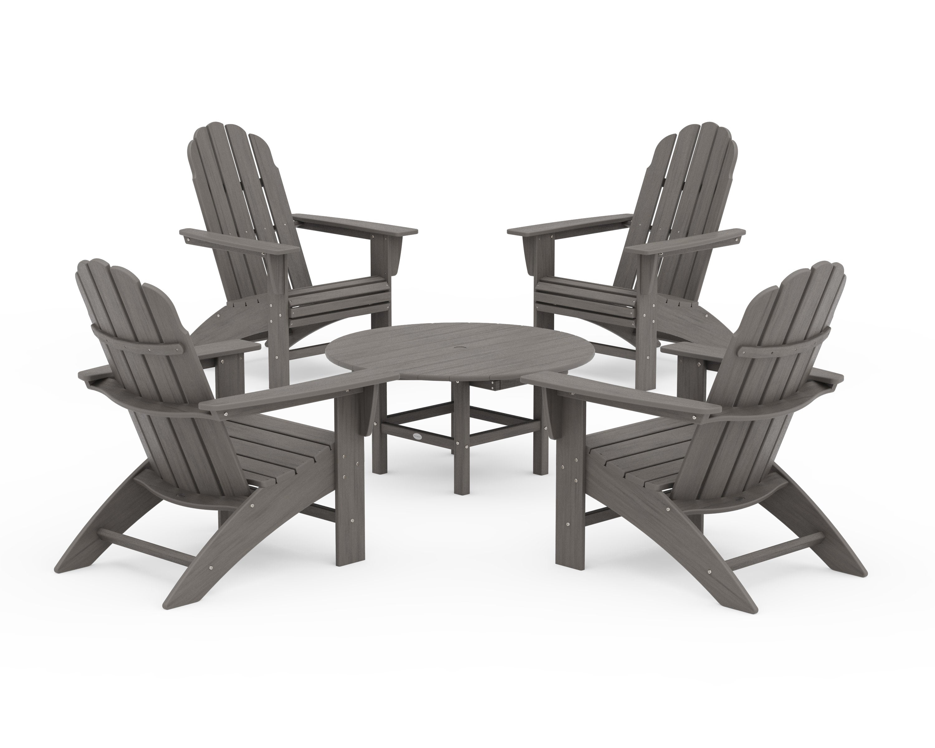 Vineyard 5-Piece Oversized Adirondack Set in Driftwood