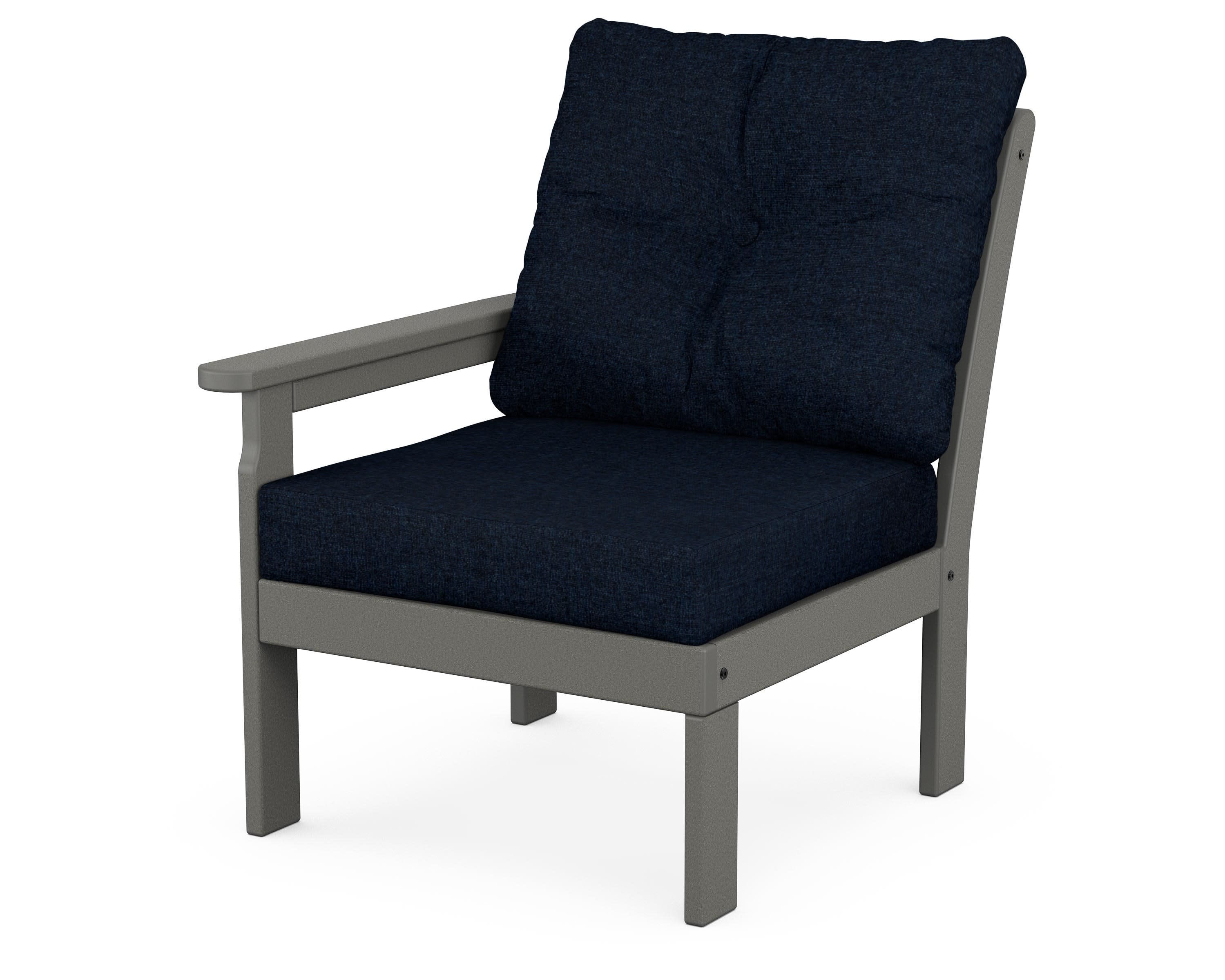 Vineyard Modular Left Arm Chair in Slate Grey / Marine Indigo