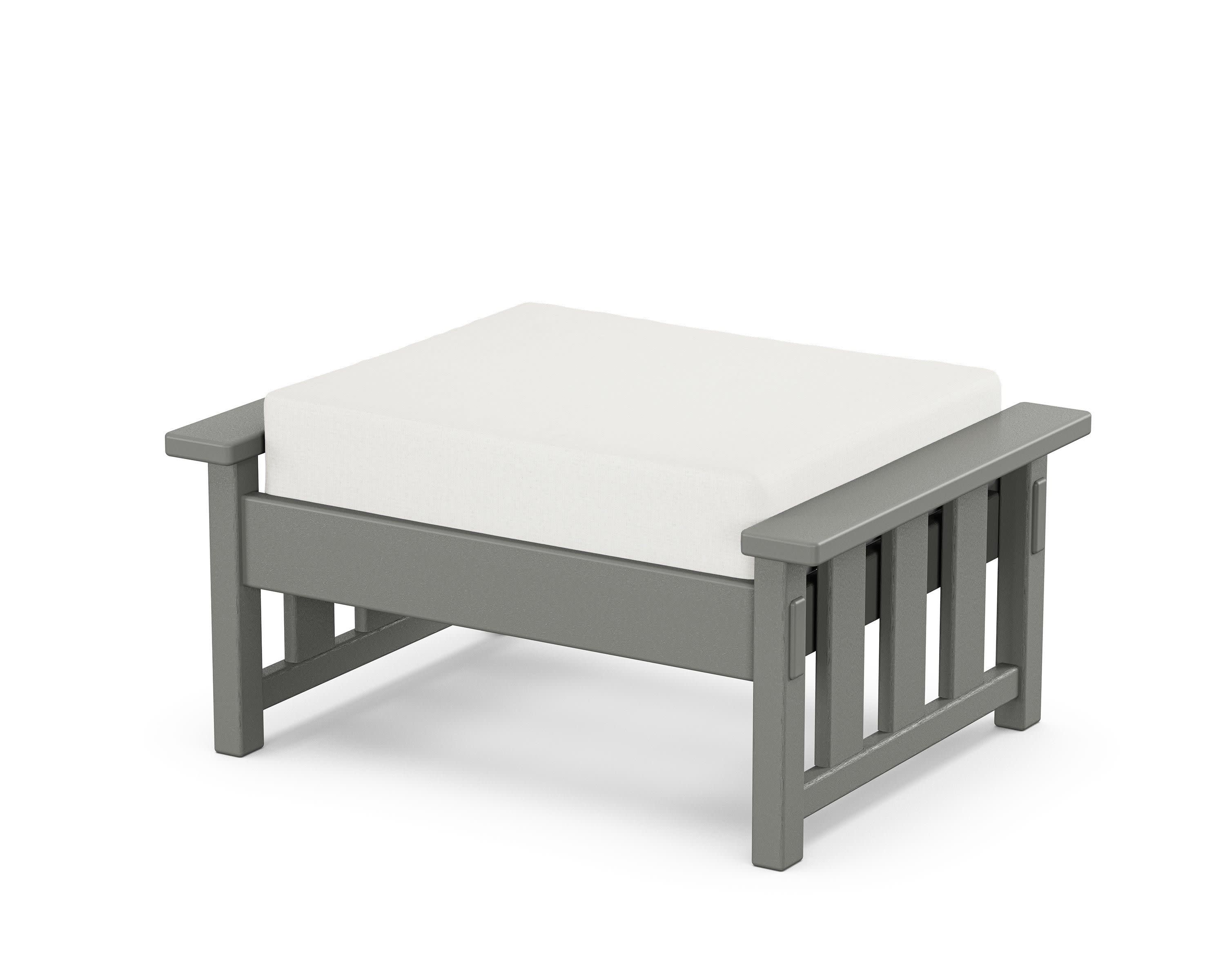 Acadia Deep Seating Ottoman in Slate Grey / Natural Linen