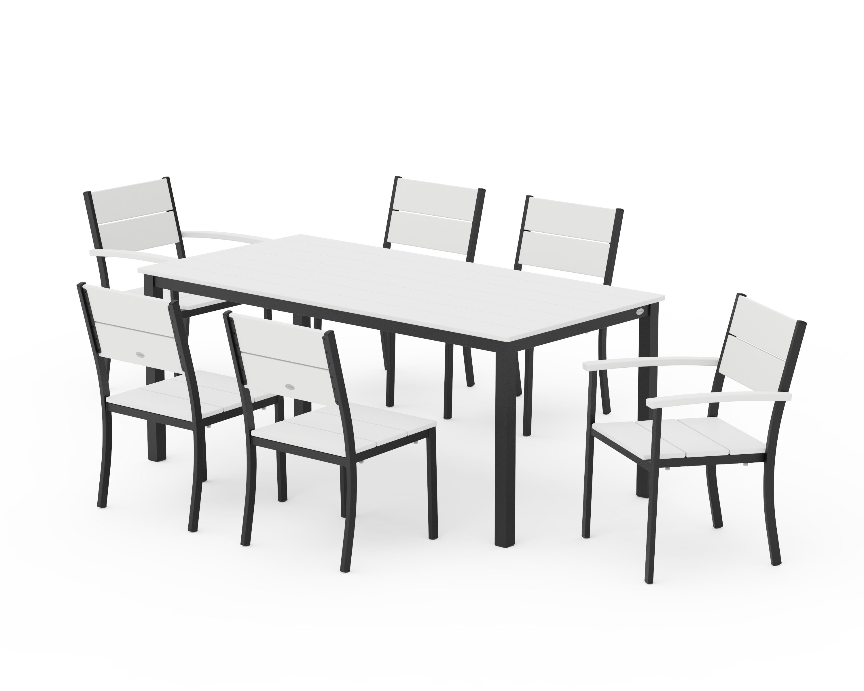 Main Street 7-Piece Dining Set in Black / White