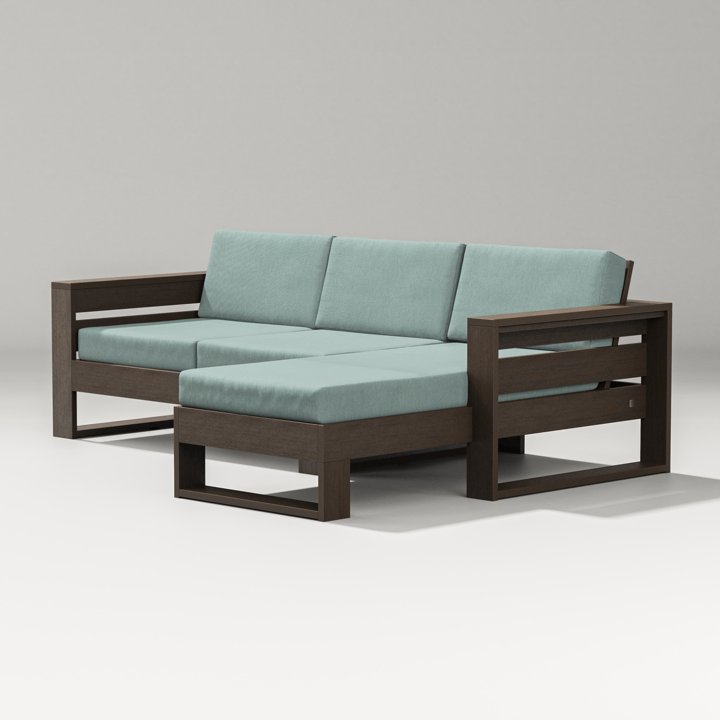 Latitude Right Chaise Sectional in Kona / Glacier Spa