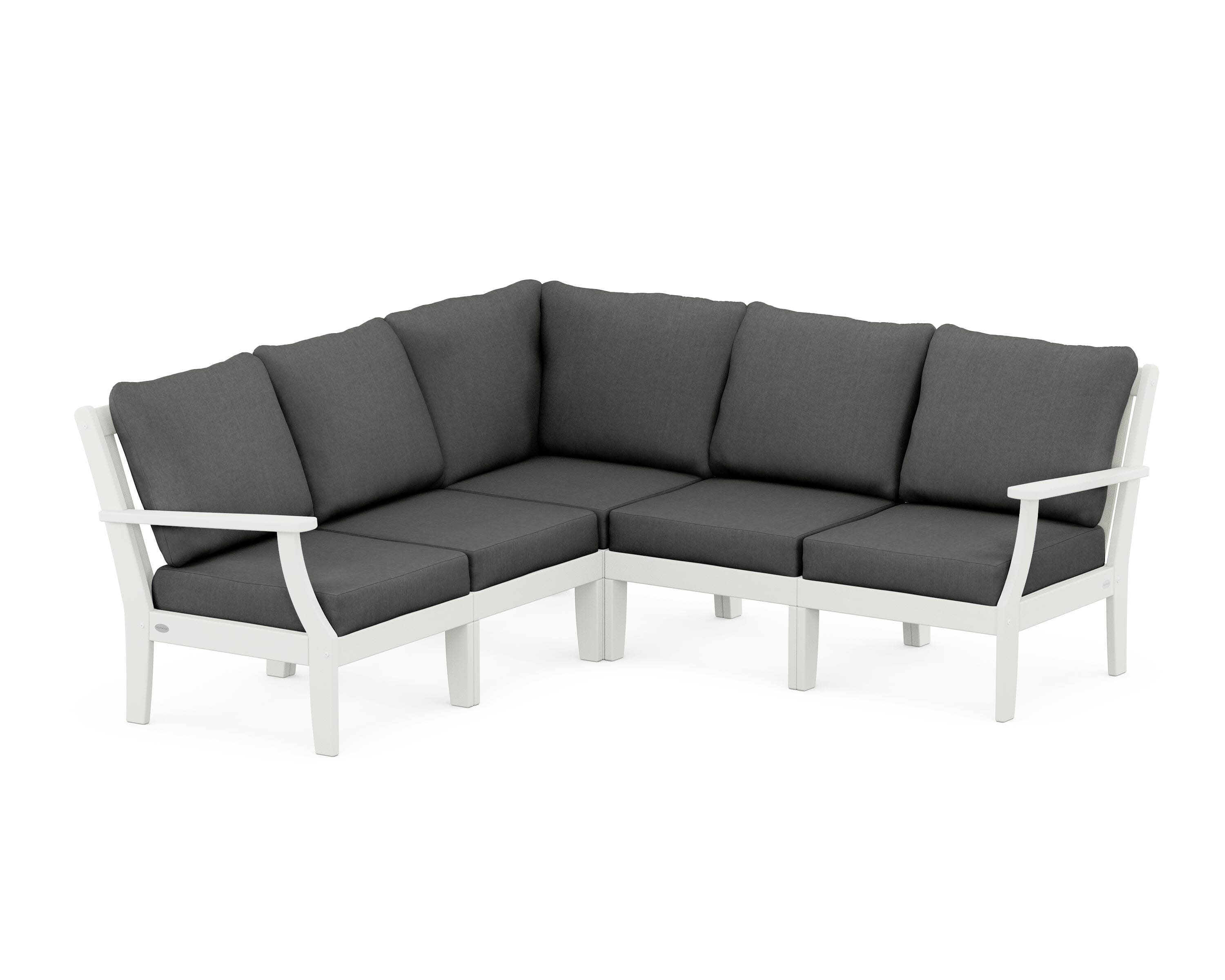Braxton Modular 5-Piece Deep Seating Set in Vintage White / Spectrum Carbon