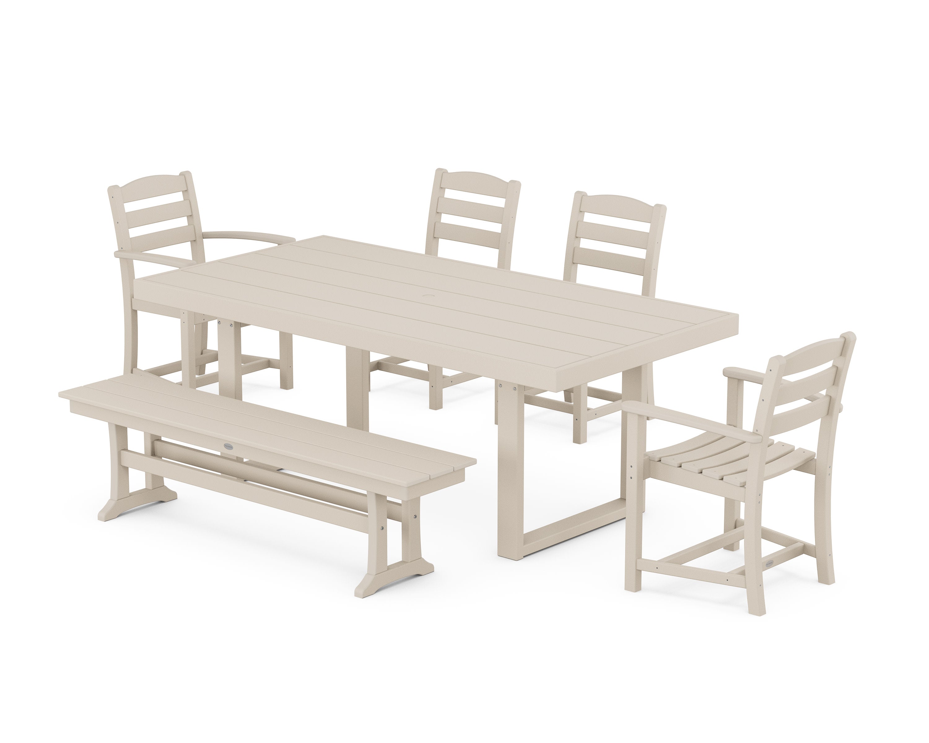La Casa Caf 6-Piece Dining Set with Bench in Sand