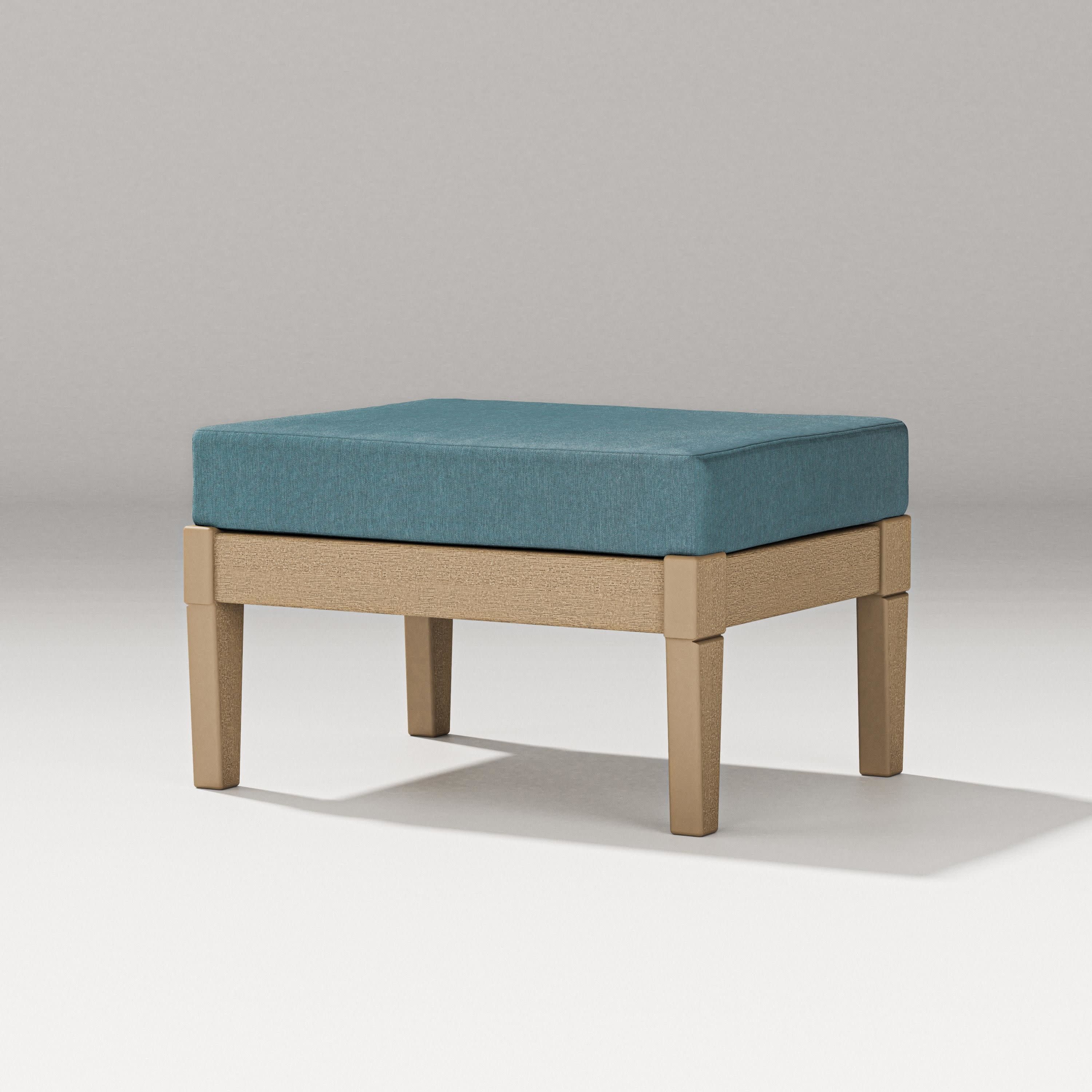 Estate Lounge Ottoman in Vintage Sahara / Ocean Teal