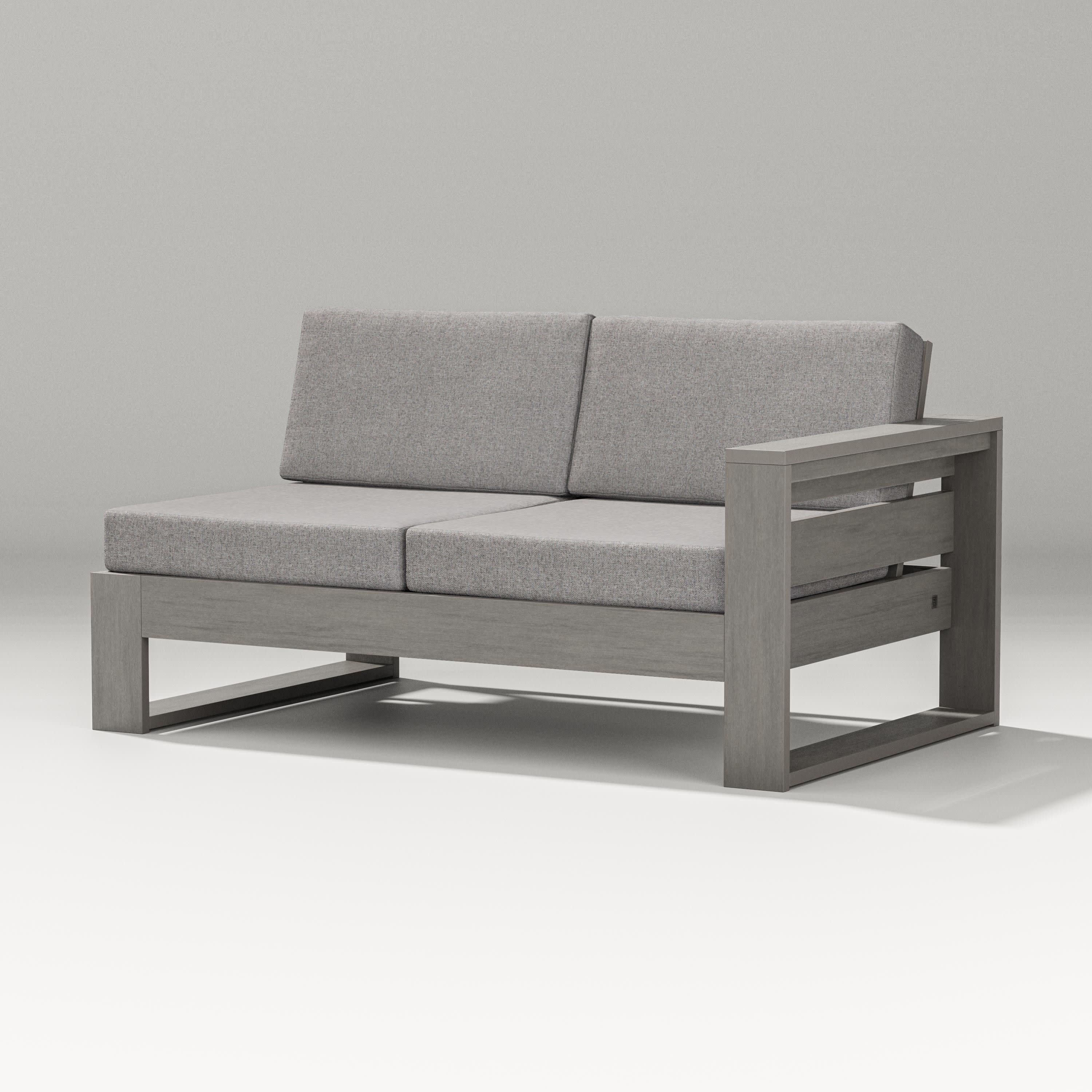 Latitude Modular Right Arm Loveseat in Driftwood / Grey Mist