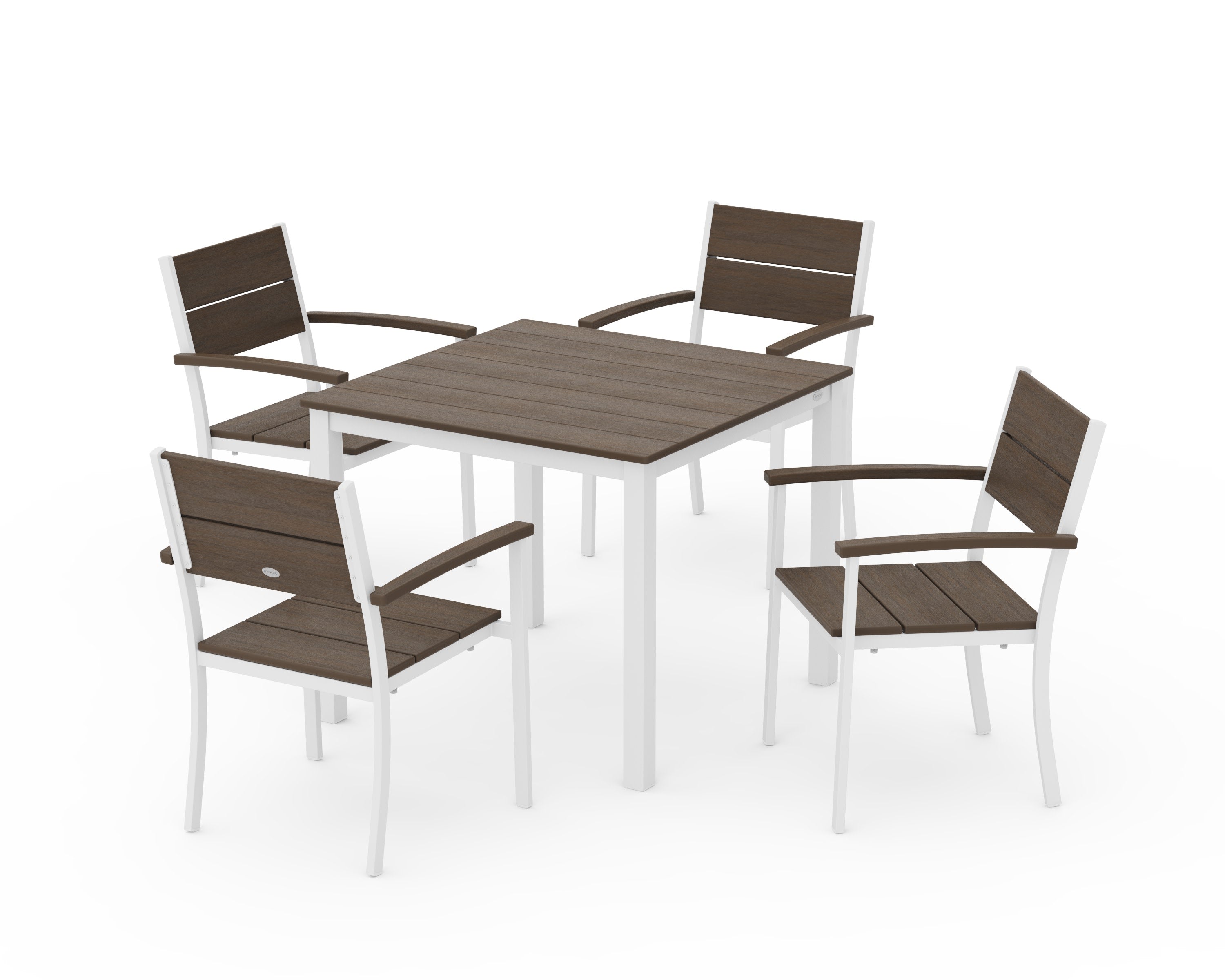 Main Street 5-Piece Dining Set in White / Kona