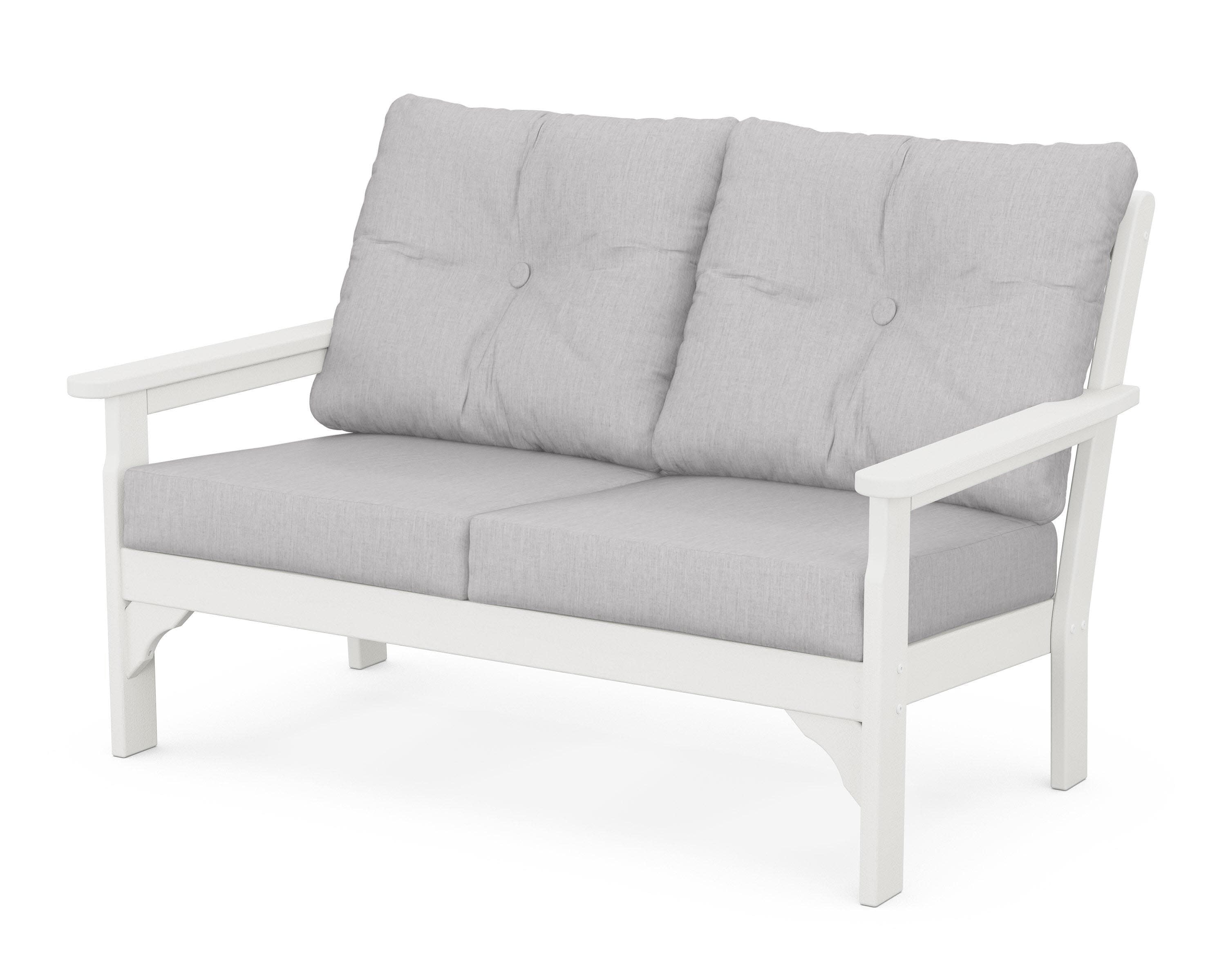 Vineyard Deep Seating Loveseat in Vintage White / Granite