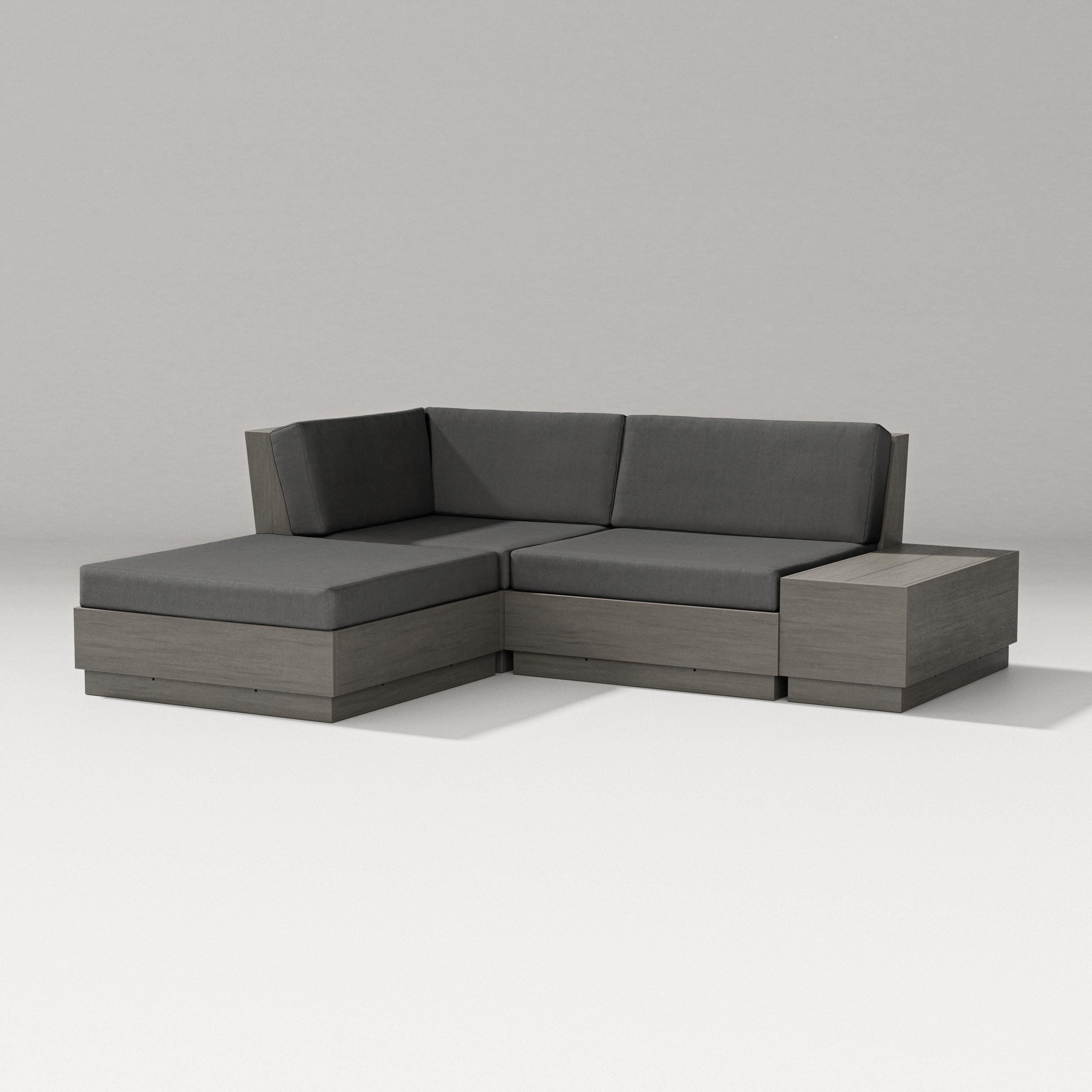 Elevate Loveseat Sectional with Chaise in Driftwood / Spectrum Carbon