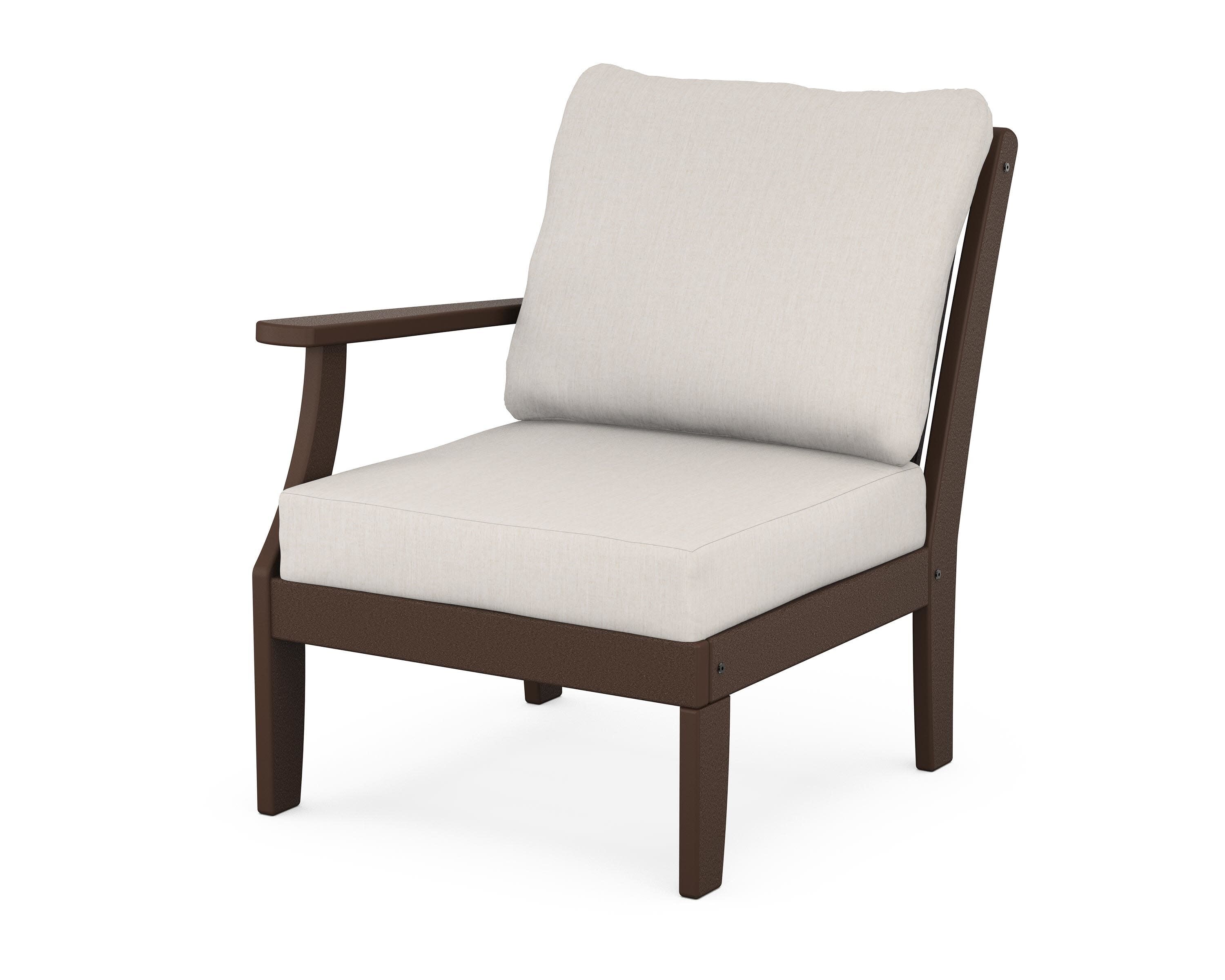 Braxton Modular Left Arm Chair in Mahogany / Cast Ash