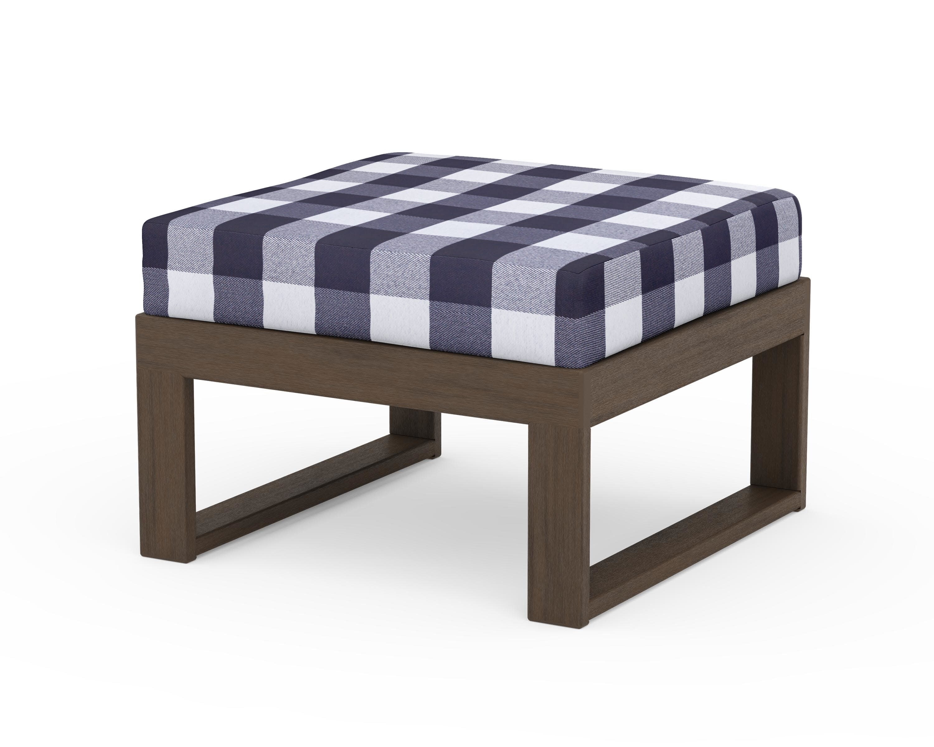 Modular Ottoman - Modern in Kona / Buffalo Plaid Navy